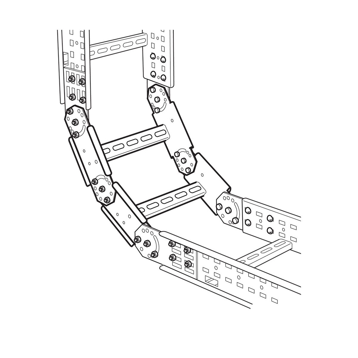 Swifts Medium Duty Hot Dip Galvanised Steel Cable Ladder Articulated
