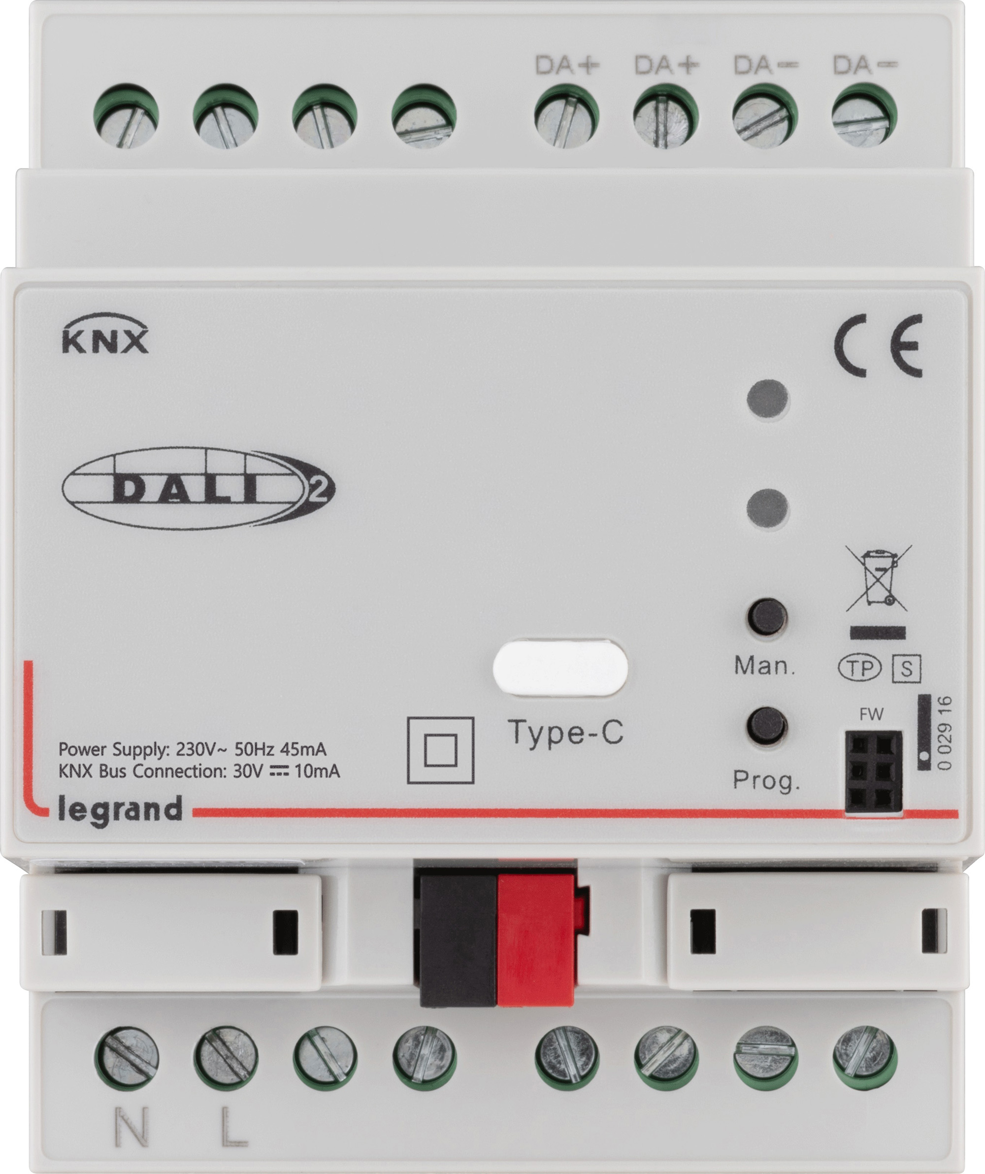 1 channel DALI bus (64 DALI drivers max)