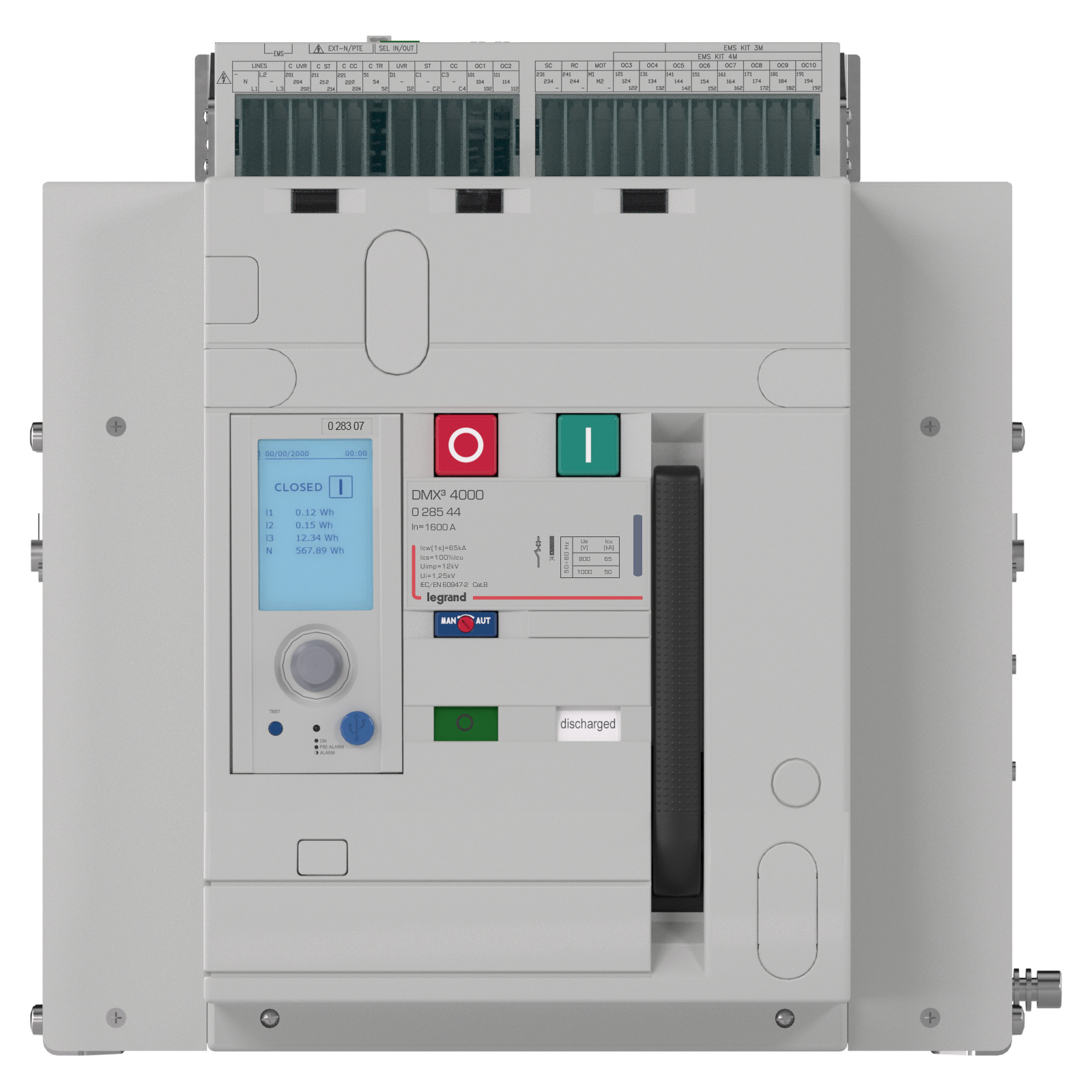 ACB DMX3 fixed version 3P - 1600A - 1000Vac - 50kA - Frame 2