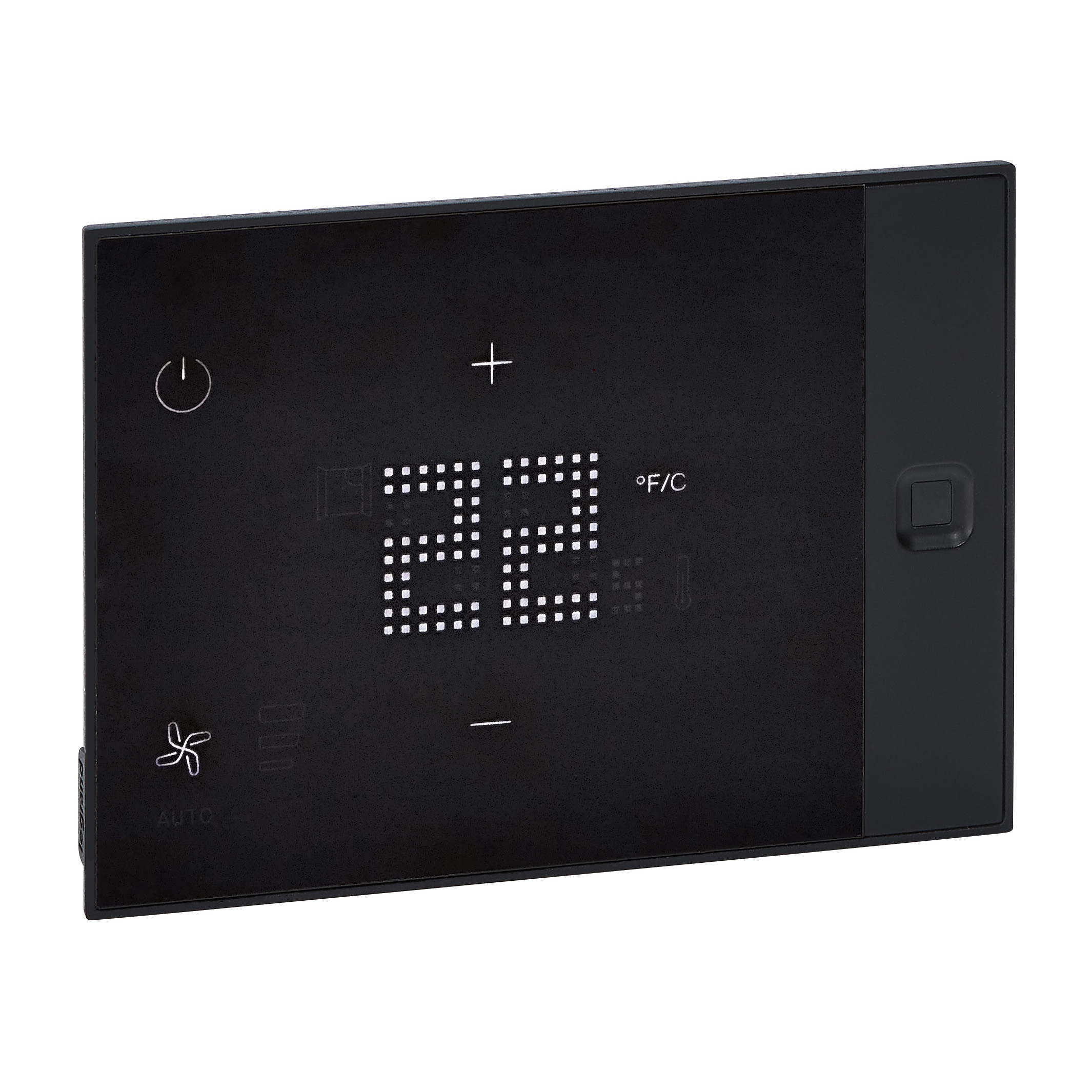 UXone flush mounting Hotel Thermostat 230V in black color, 048900, 3414972021173