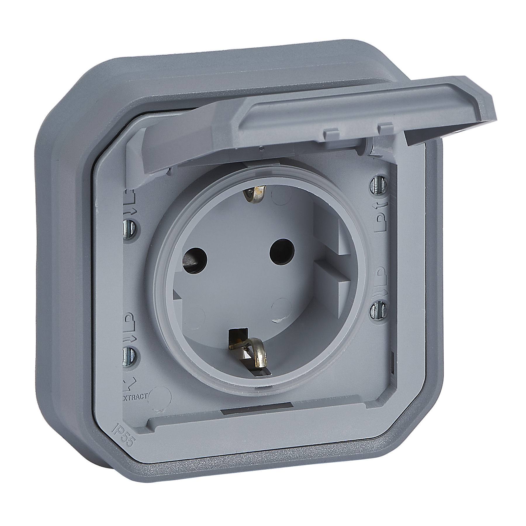 German socket outlet 16A 250V~ with safety device and screw terminal  connection ivory Simon 31