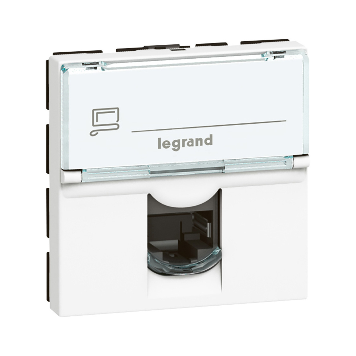 Legrand 076542, Double prise RJ45 cat5e FTP pour goulotte clippage direct  Mosaic 3 mod - blanc