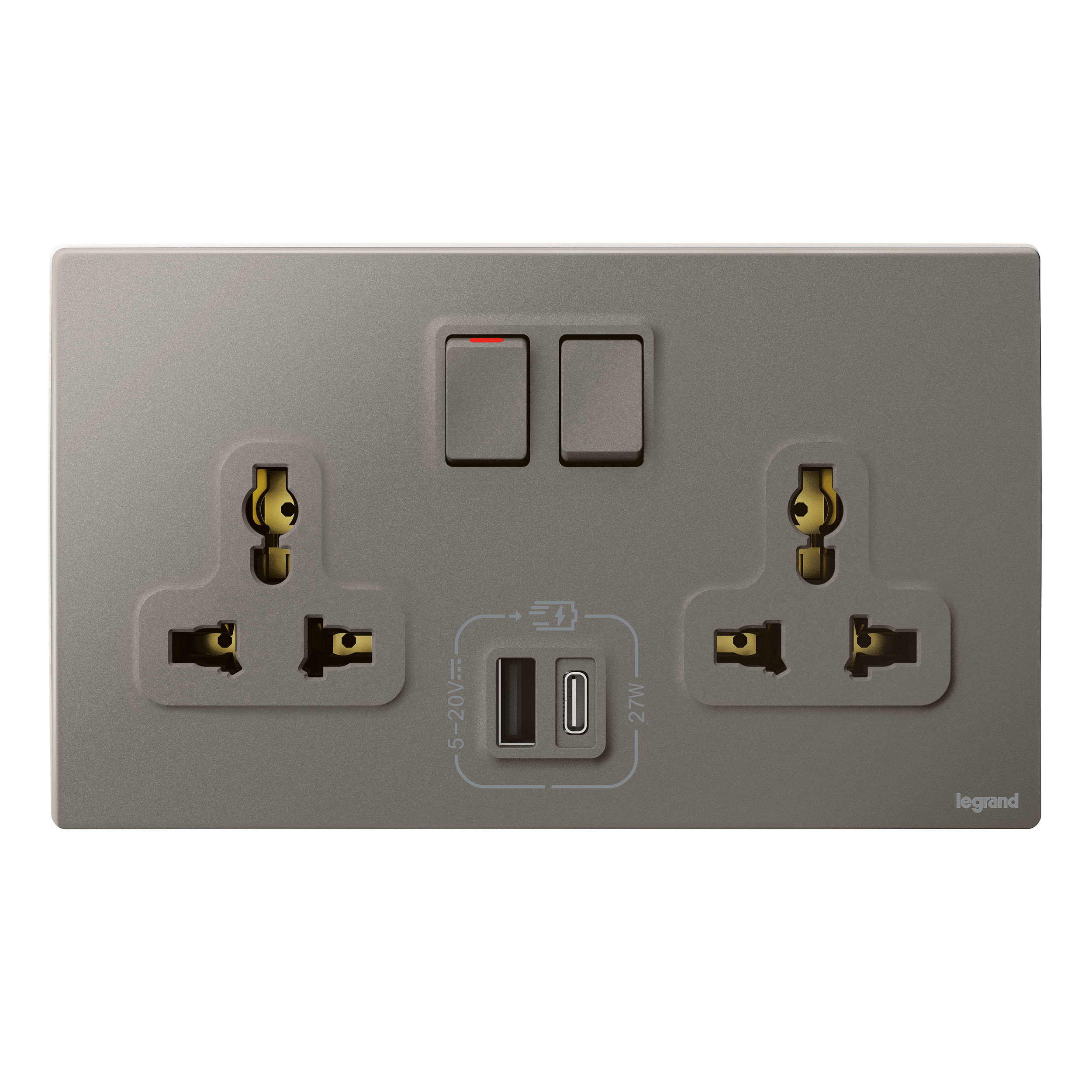 Mallia Senses Multistandard Switched Socket Outlet 15A 2 Gang 2x2P E Mallia Senses Multistandard Switched Socket Outlet 15A 2 Gang 2x2P E