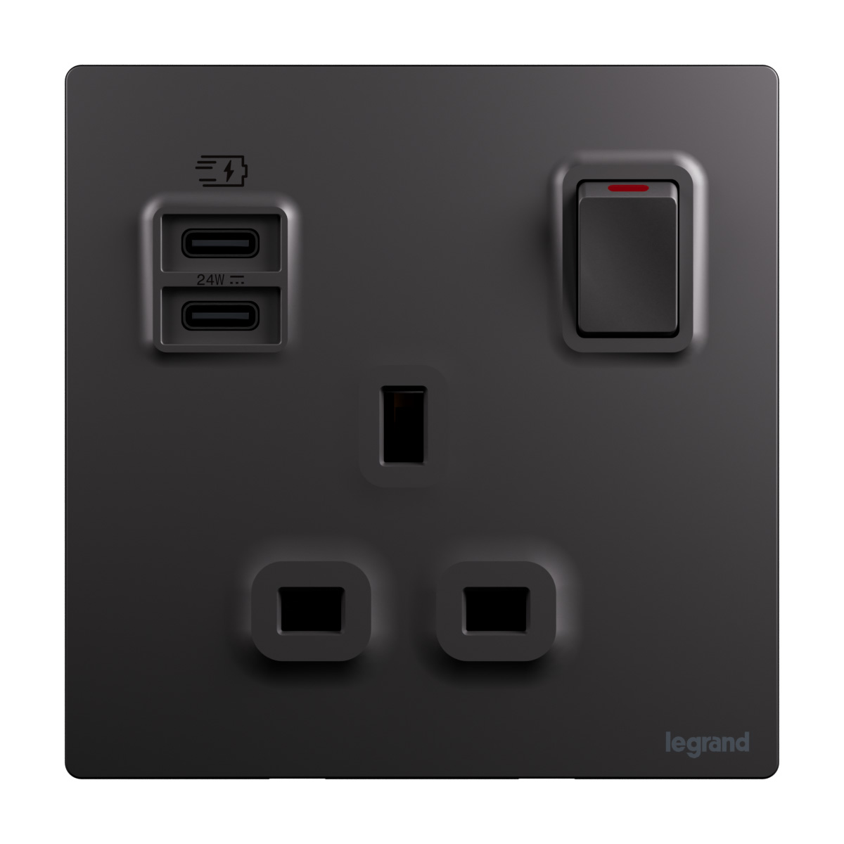 1G BS13A Single Pole Switched Socket - Mallia Senses - Dual USB-C 24W ...