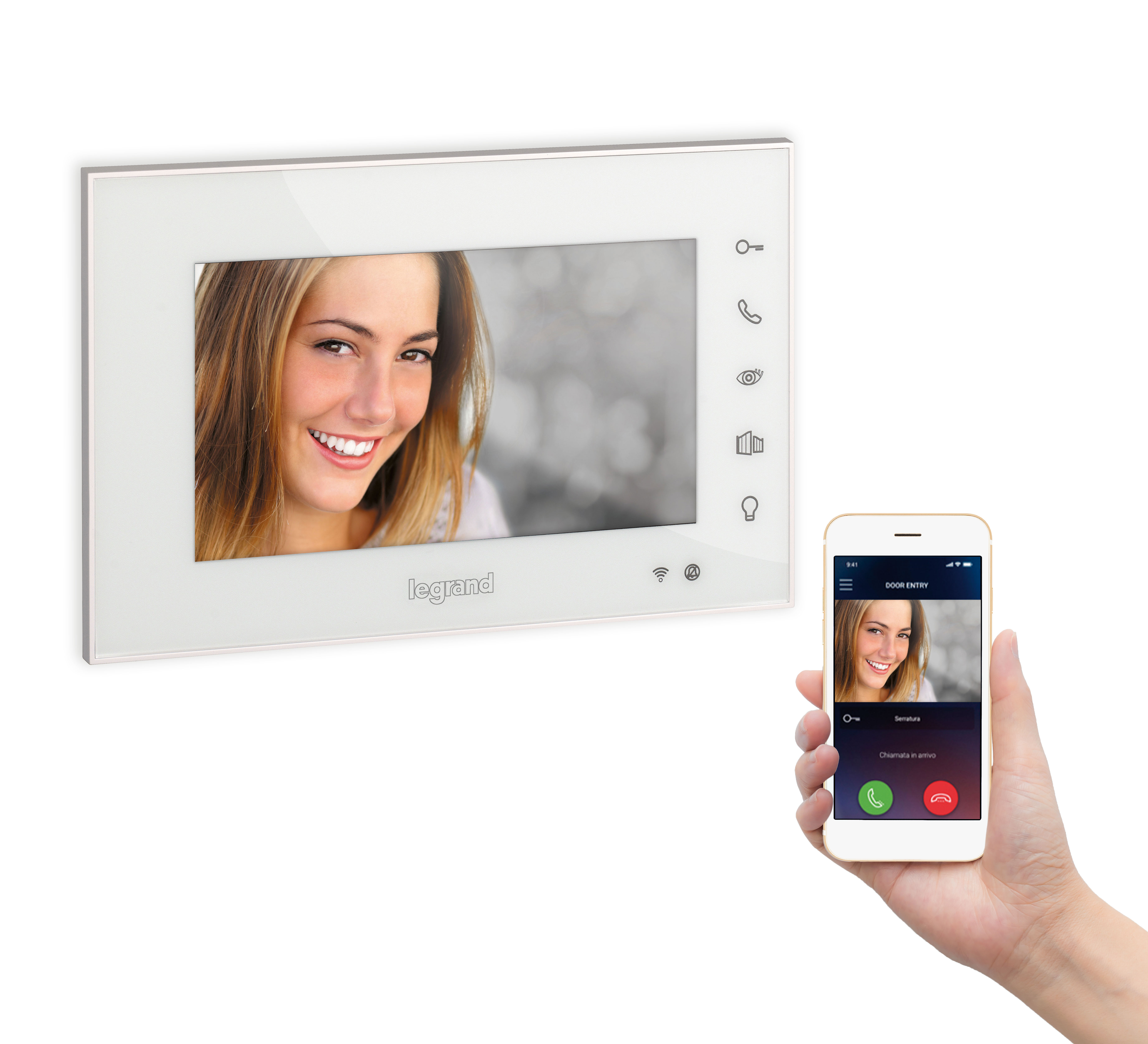 Legrand 369420 Easy Kit - Videoportero conectado, solución Wifi, incluye un  monitor de vídeo interior con pantalla de 7 pulgadas a color e interfono