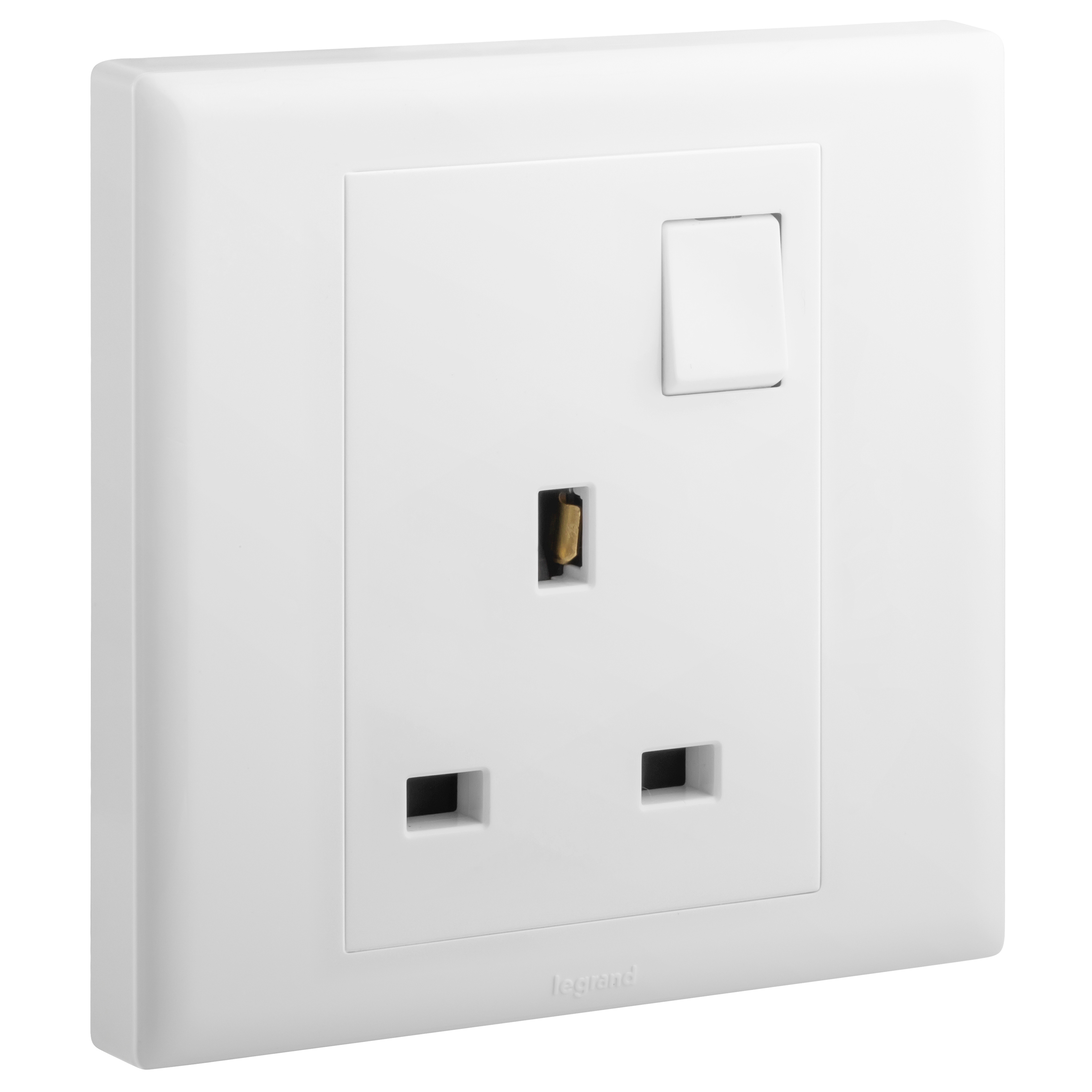 Eloe 1 Gang British Standard 13A Single Pole Switched Socket White Eloe 1 Gang British Standard 13A Single Pole Switched Socket White