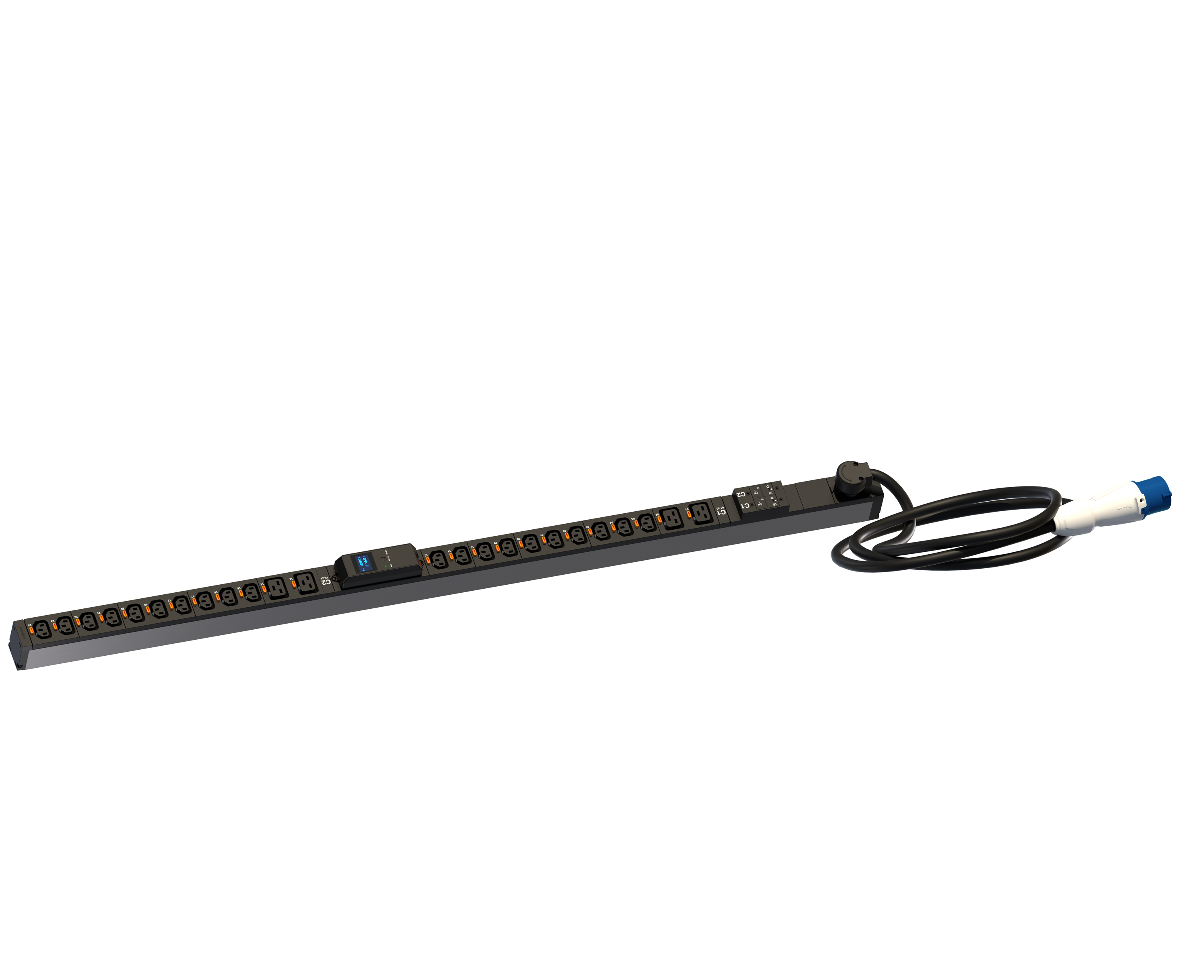 PDU, Zero-U, 1 phase 32A, with local power meter, 20 C13 outlets + 