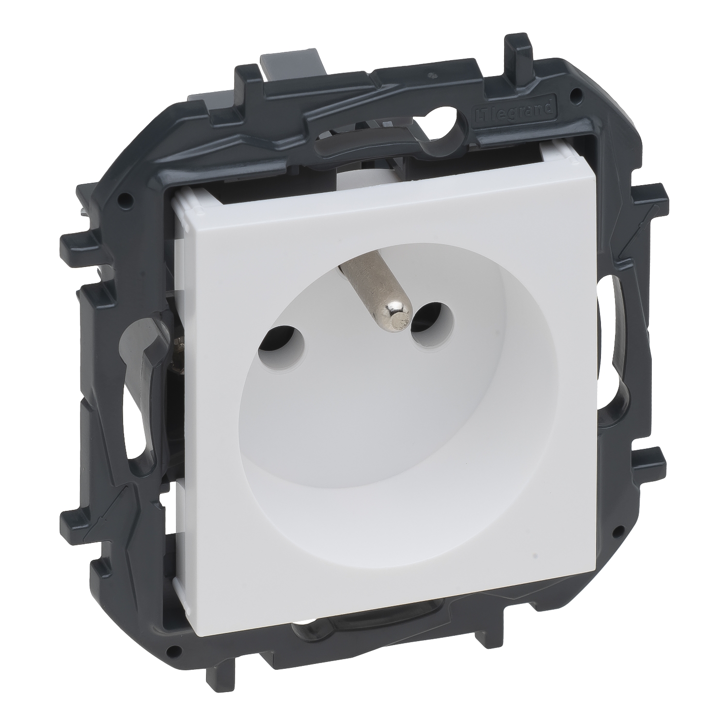 Product: NILOE STEP MODUŁ BIAŁY GNIAZDO 1X Z/U Z PRZESŁONAMI ZACISKI SPRĘŻYNOWE 16A 250V
