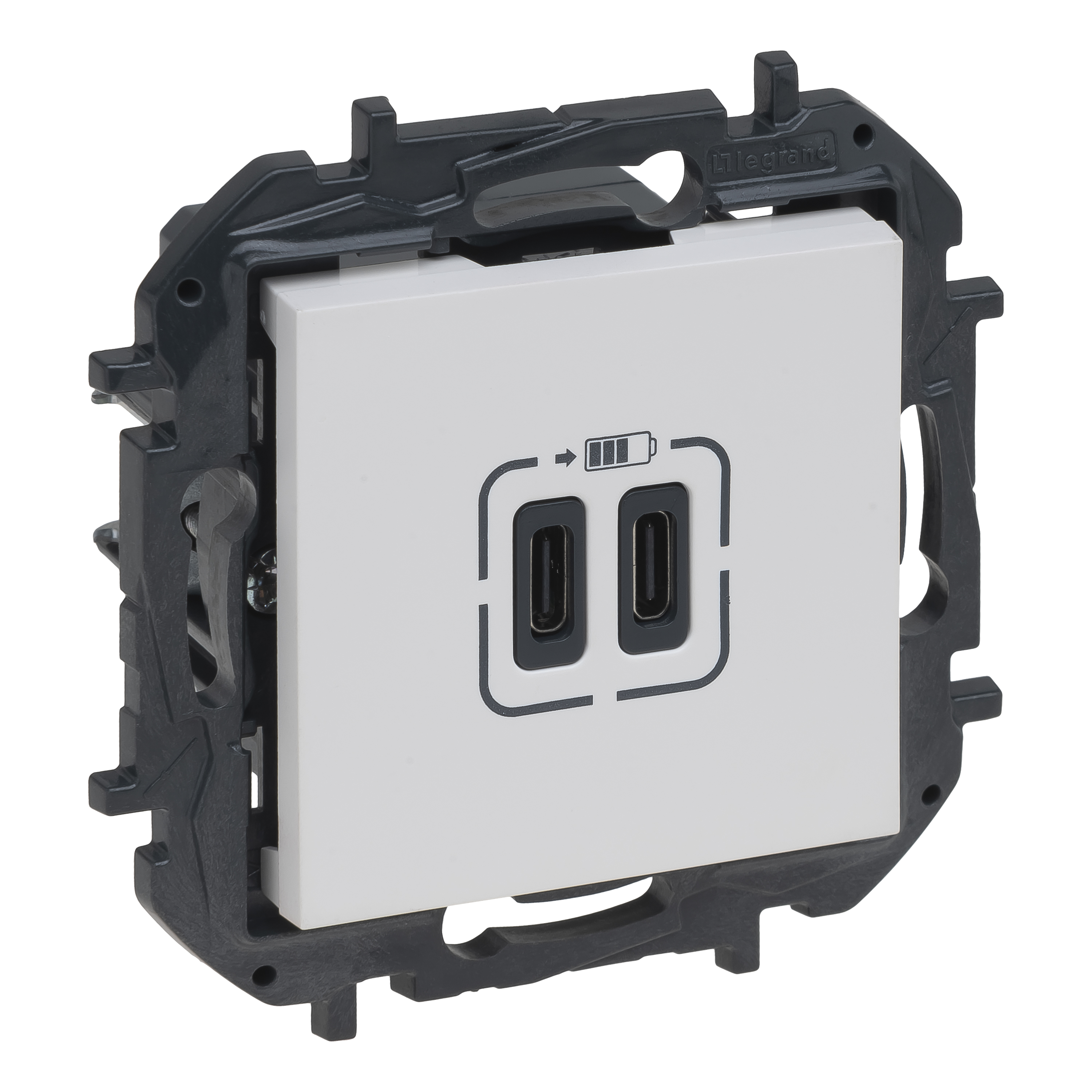 NiloéStep USB töltőaljzat C+C 3000mA/ 5V süllyesztett fehér IP40 LEGRAND