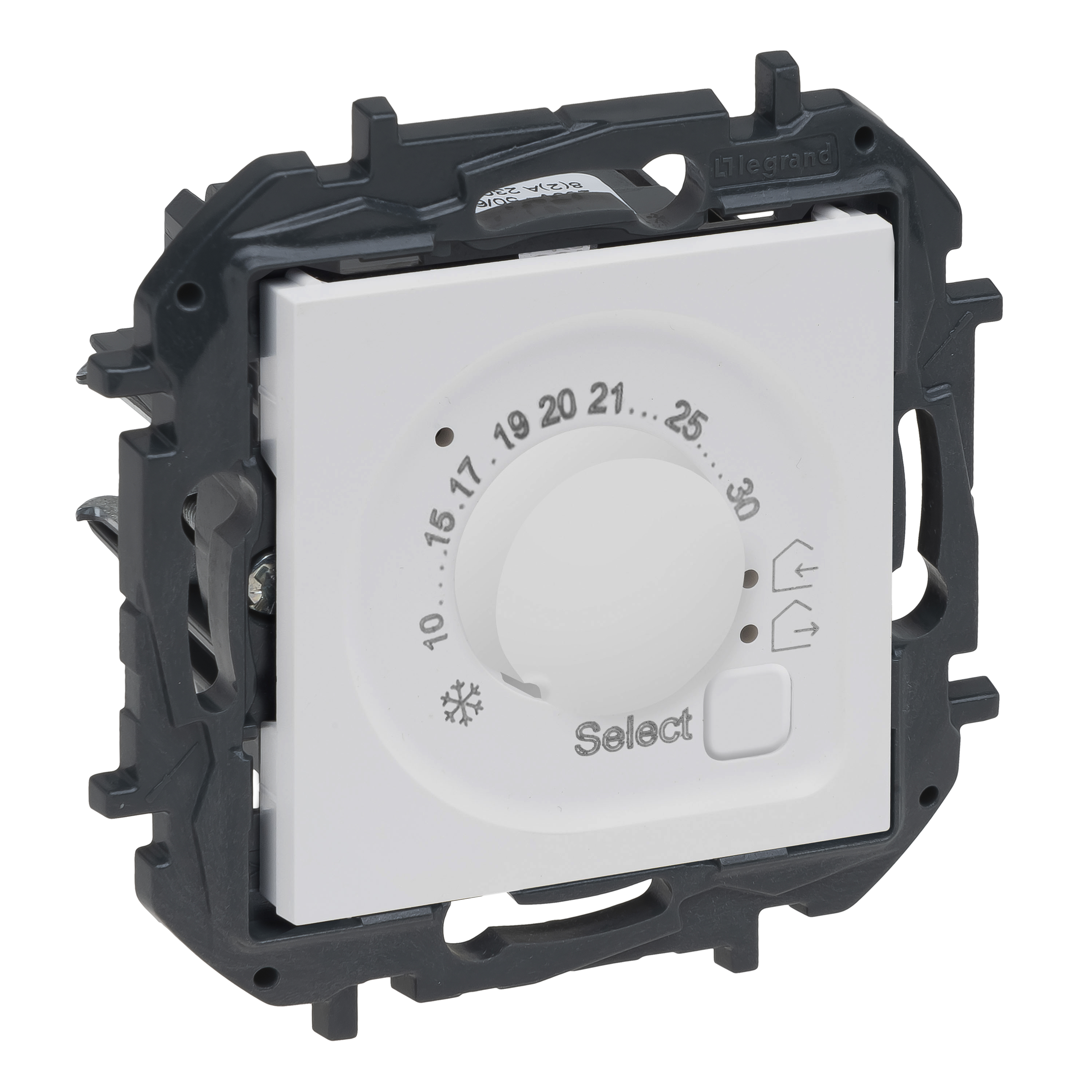 NiloéStep szobatermosztát elektronikus süllyesztett 10-30°Cméréstartomány 8A/ 250V fehér LEGRAND