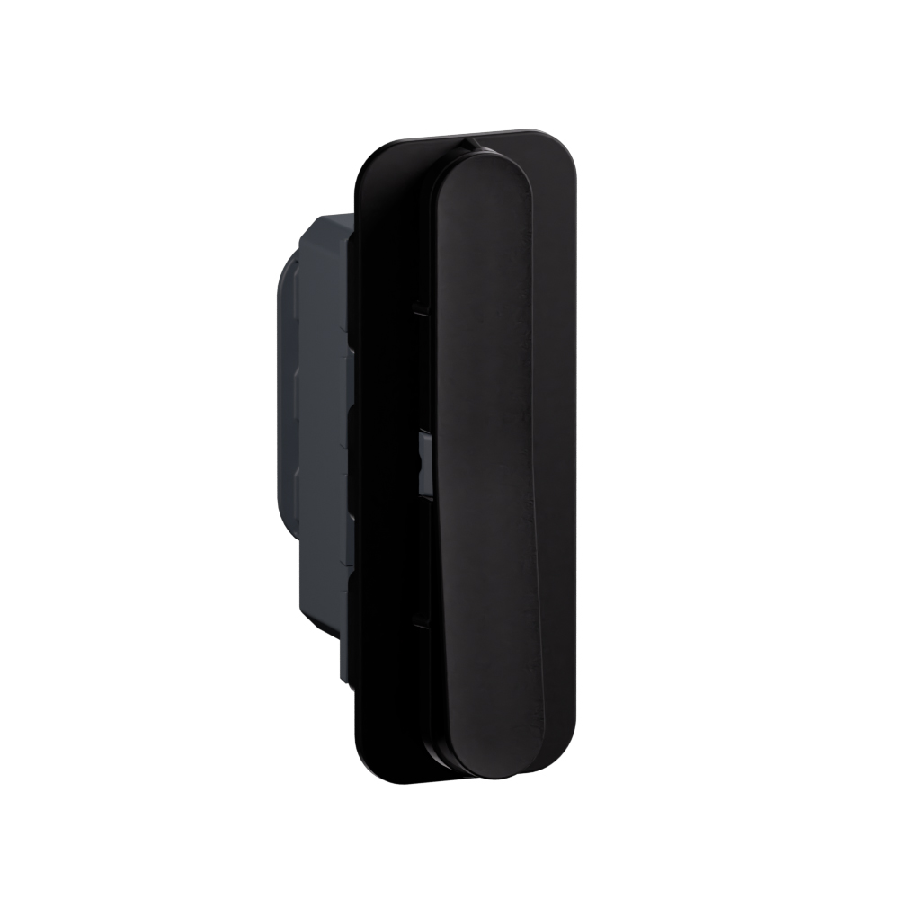 1 module 2 way 10AX single pole slim switch matt black - 1M modular ...