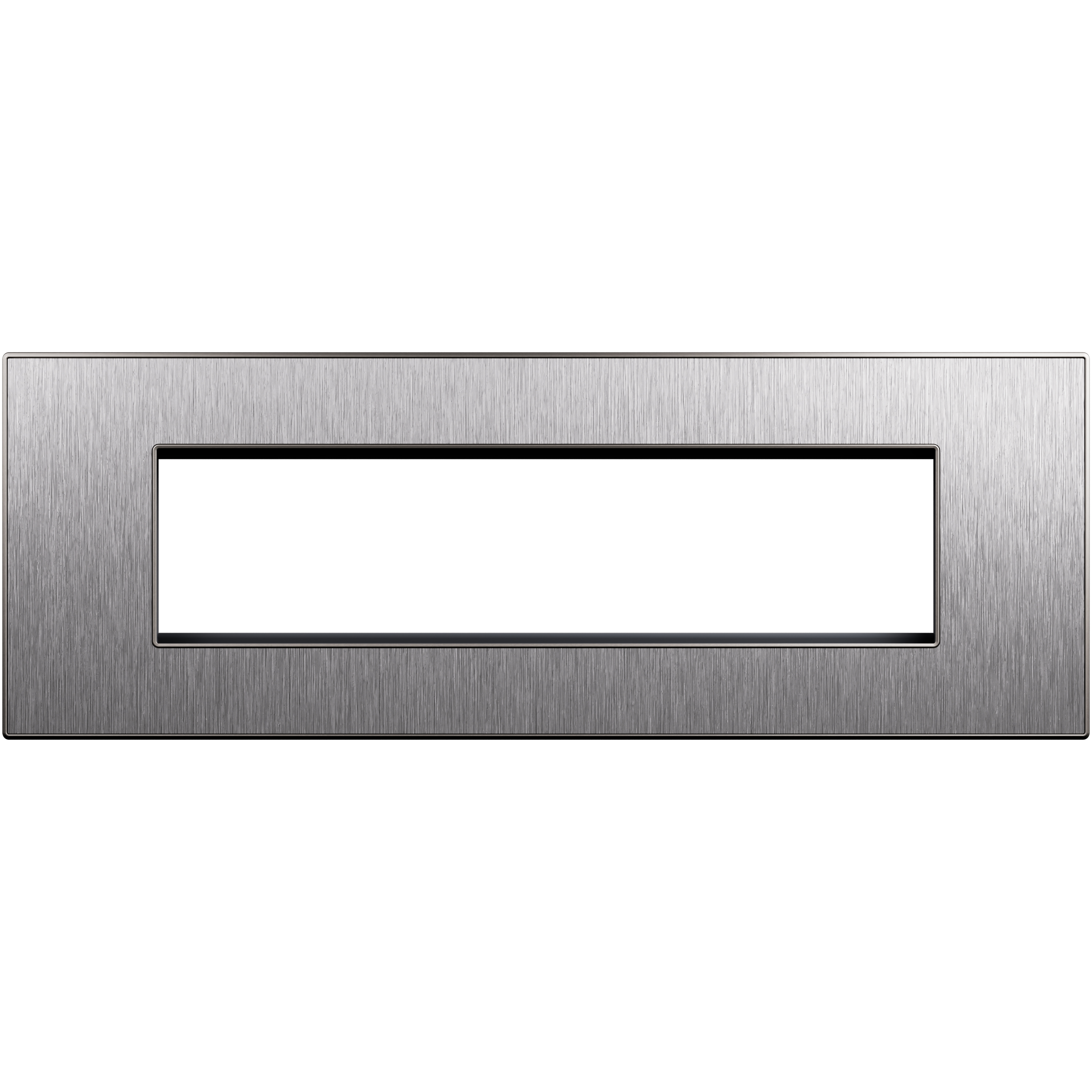 8 Module Horizontal Arteor Advance - 8 modules plate+frame brushed stainless steel - 8 ...