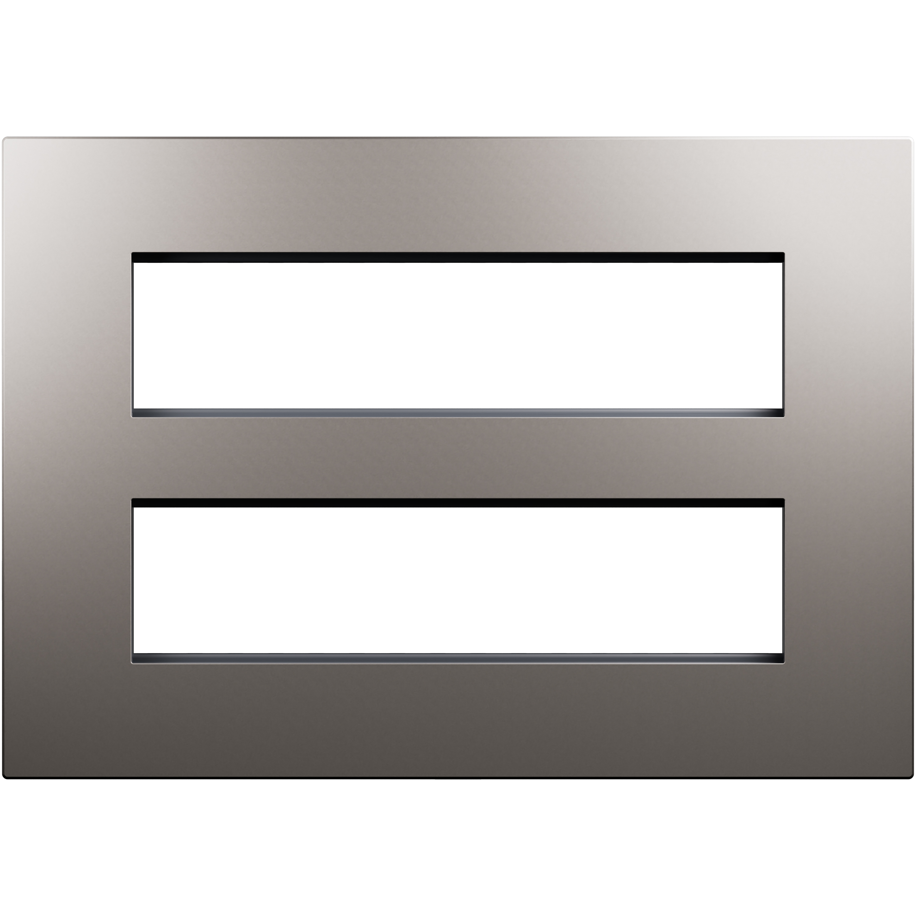 2x8 modules plate+frame matt titanium - 2-gang horizontal cover frame ...