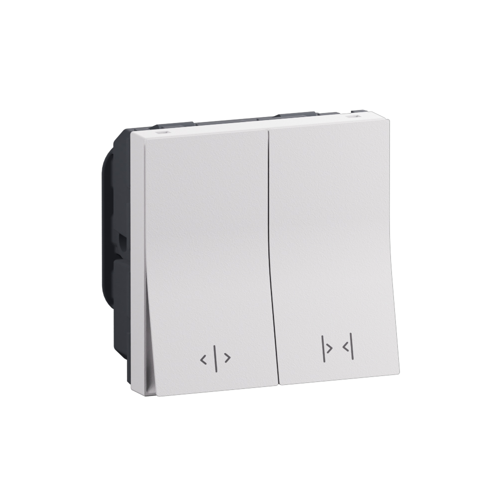 Switch Module White 2 modules switch for curtain - matt white - smooth rocker operation ...