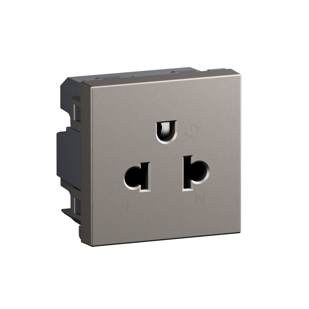 Arteor Advance - 2 modules euro-us 16A 2 poles + earth shuttered socket ...