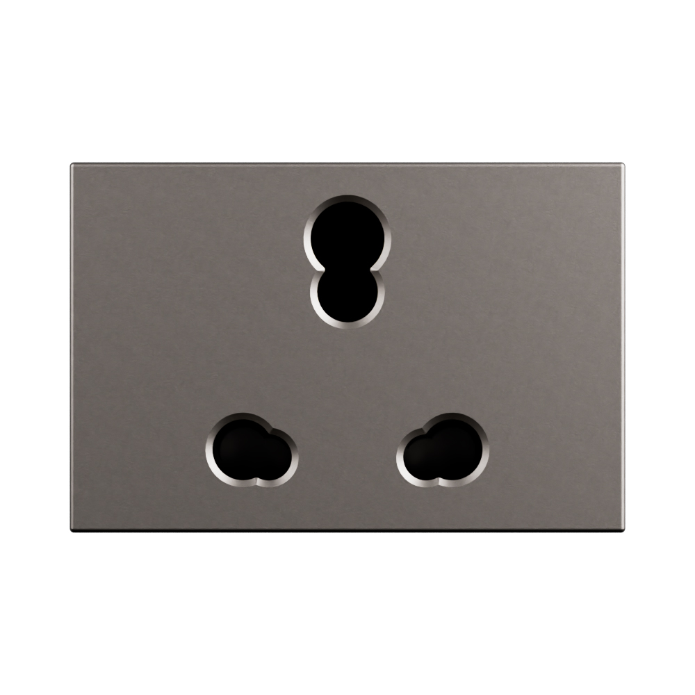 Arteor Advance - 3 modules 6/16A shuttered socket matt titanium - Flush ...