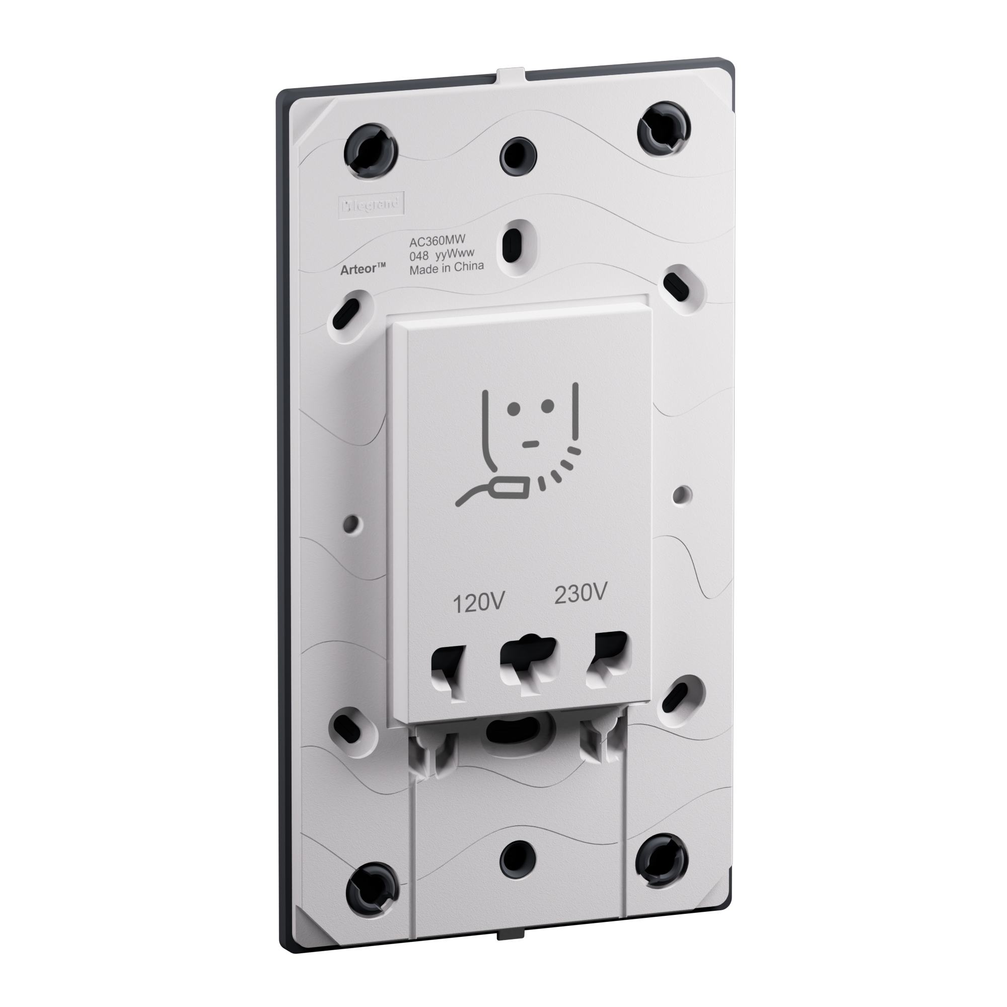 Arteor Advance - Shaver socket 120V to 230V with earth connector matt ...