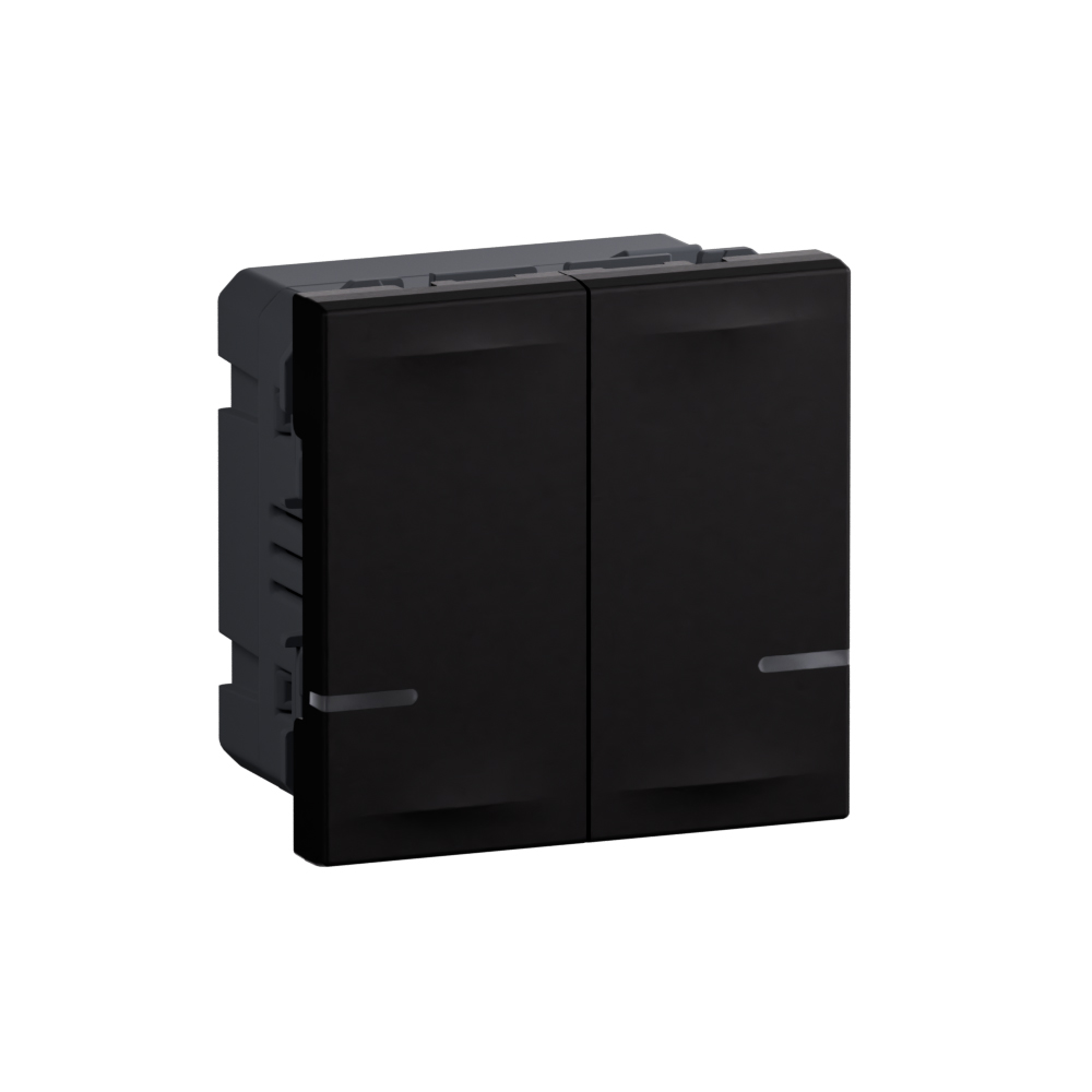 Smart color switch wired 2 modules without neutral Matt Black ...