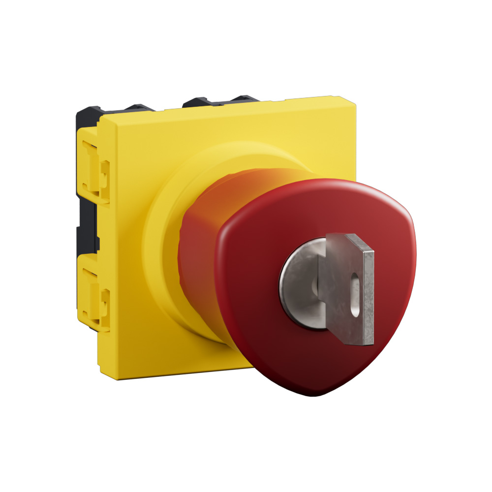 Arteor Advance - 2 modules emergency stop button with key - 1NO+1NC ...