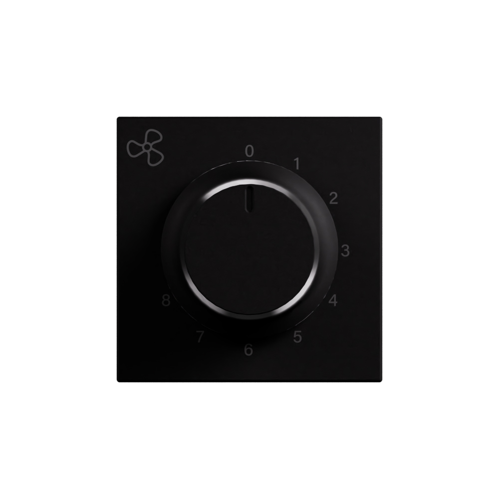 2 modules rotary fan controller 100W 8 steps matt black - 2M fan ...