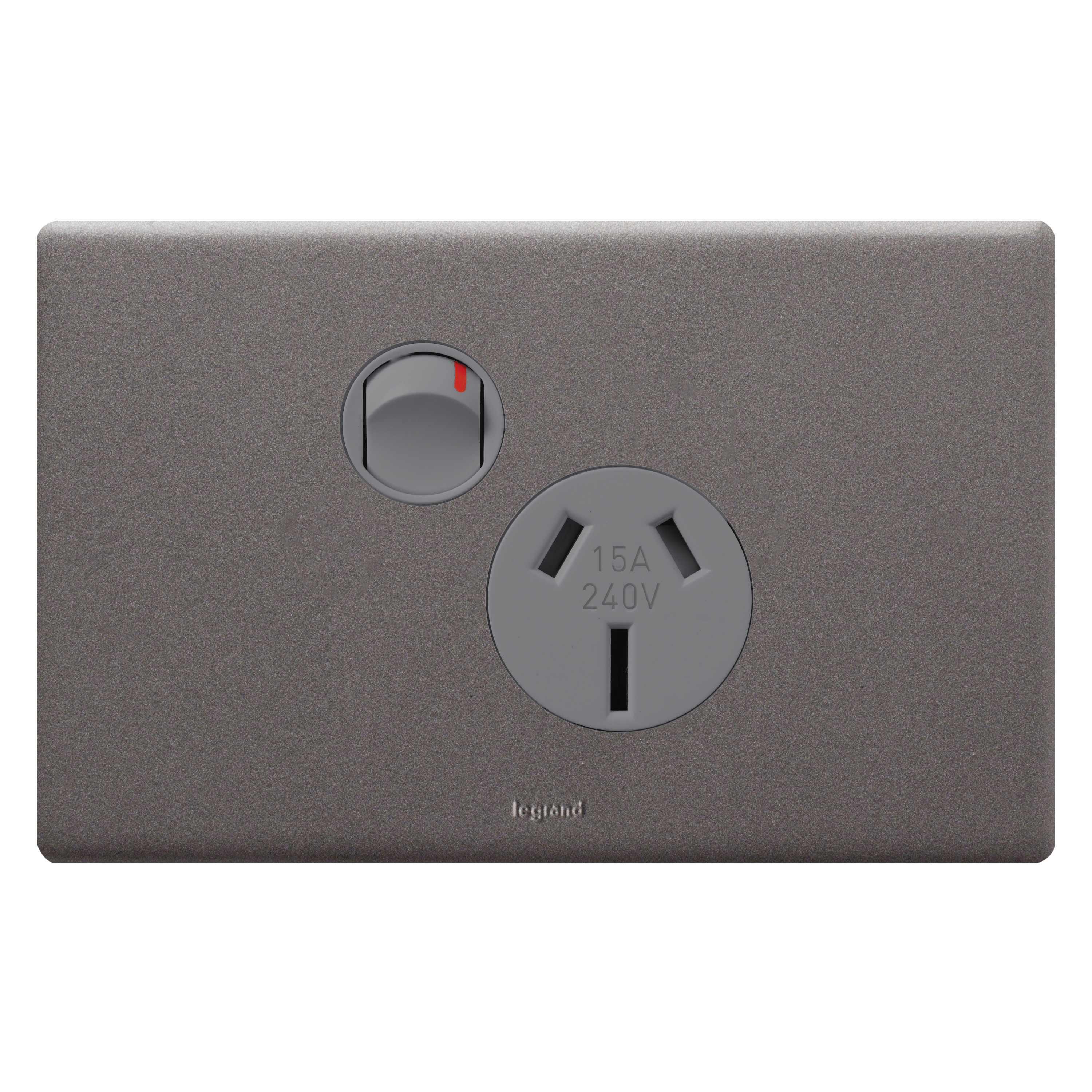 Single Powerpoint Rear Excel Life 15A Horizontal Single Powerpoint Urban Grey | ED787/15UG ...