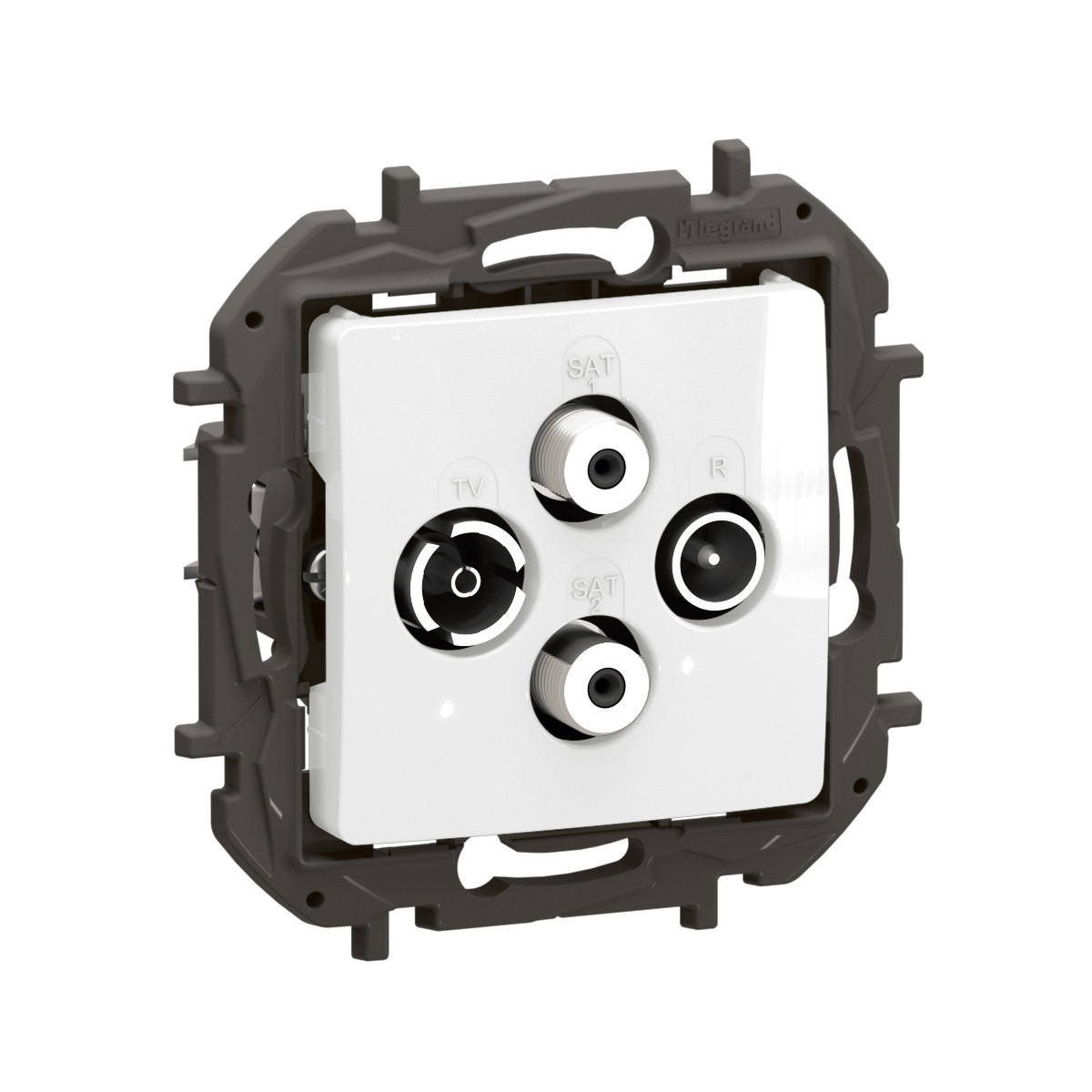 NEW Niloé - TV/R/SAT-SAT socket star 2 cables white - Flush-mounted
