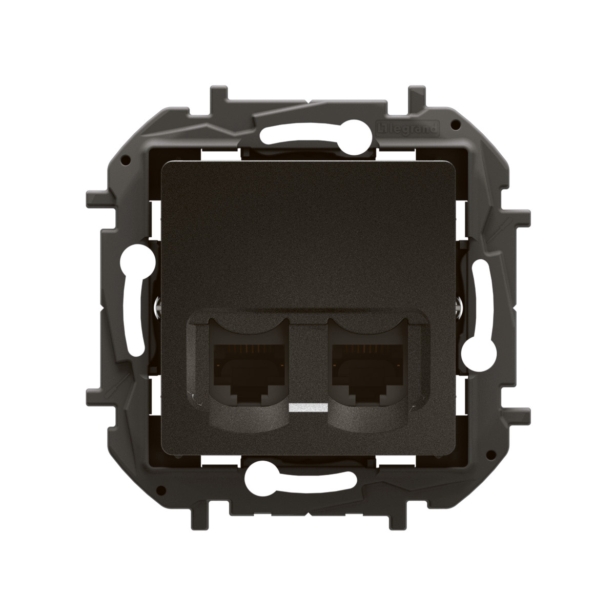 Nilo 2xRJ45 Socket CAT6 UTP Black Dual RJ45 8 8 Ports Flush nilo-2xrj45-socket-cat6-utp-black-dual-rj45-8-8-ports-flush