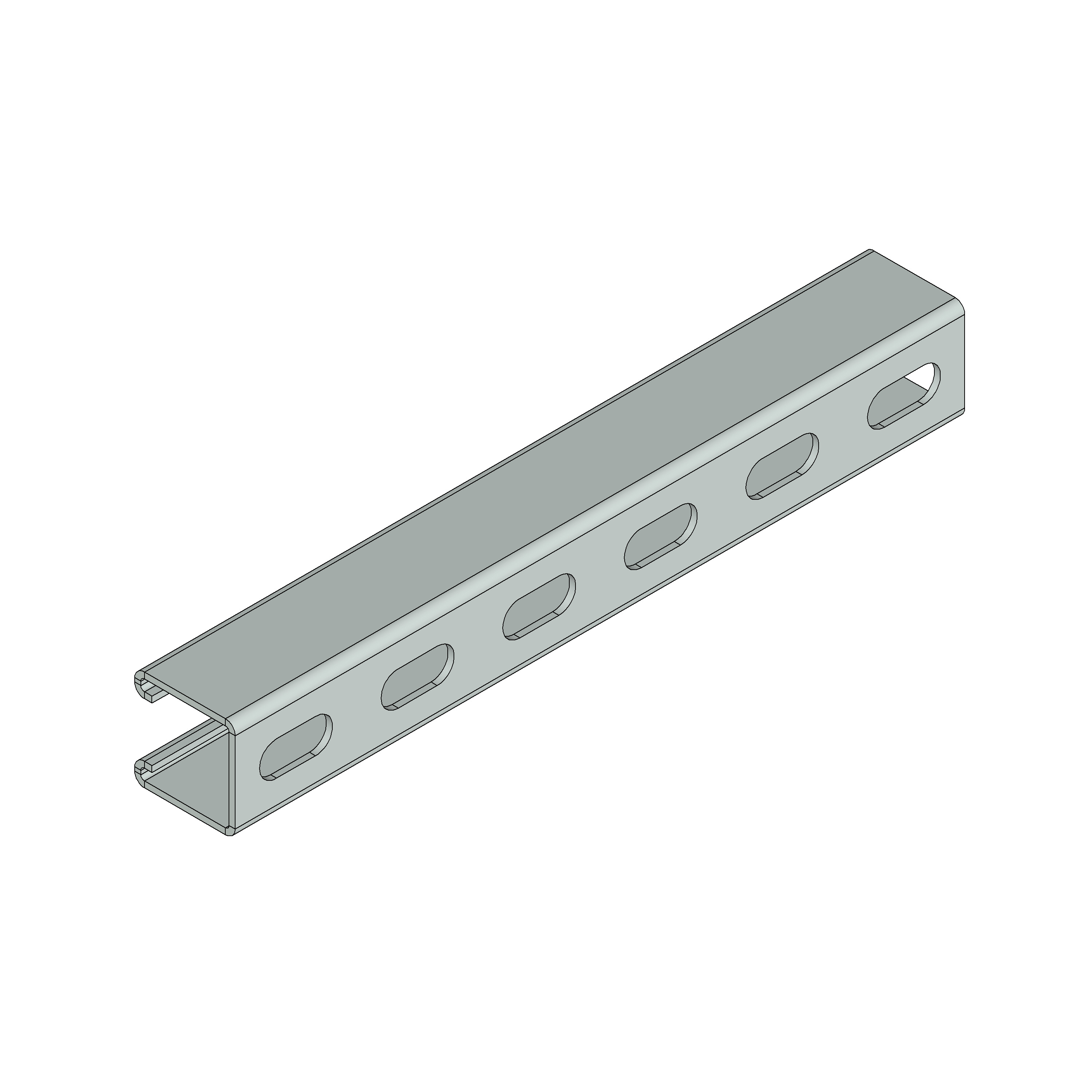 EM Series Pre-Galvanised Slotted Channel 41x41x2.5mm | EM1000TPG | MSS