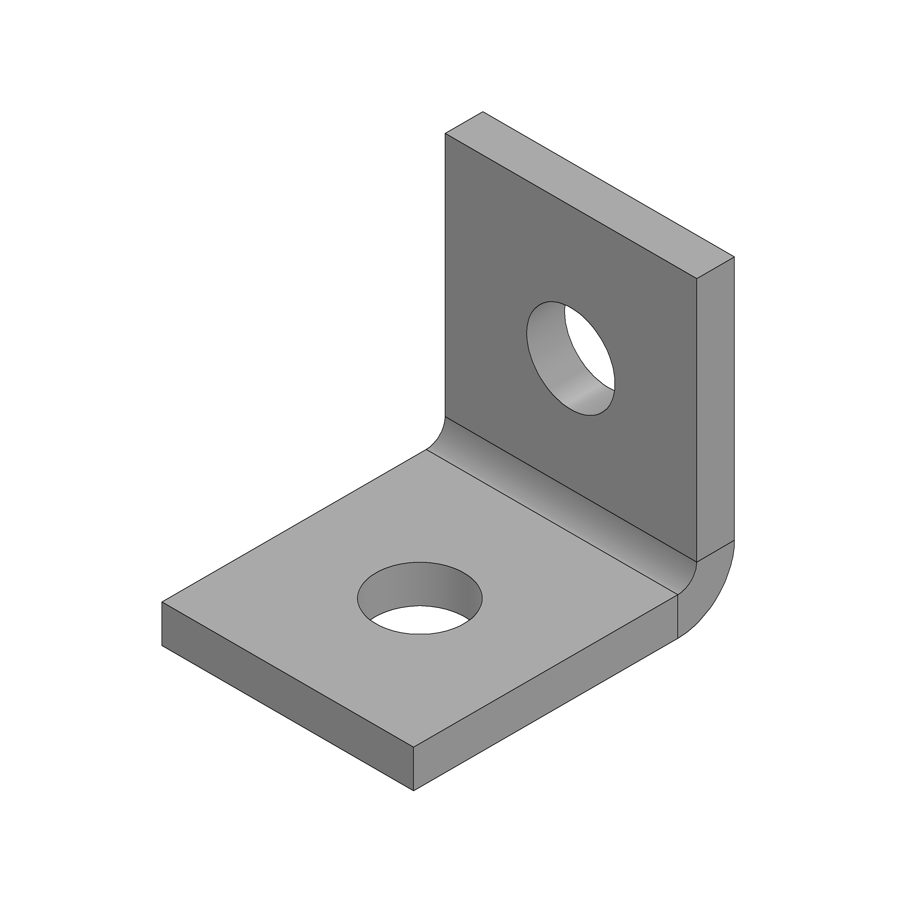 90 Degree Hot Dip Galvanized Angle Fitting with 2 Holes | EM1026HDG | MSS