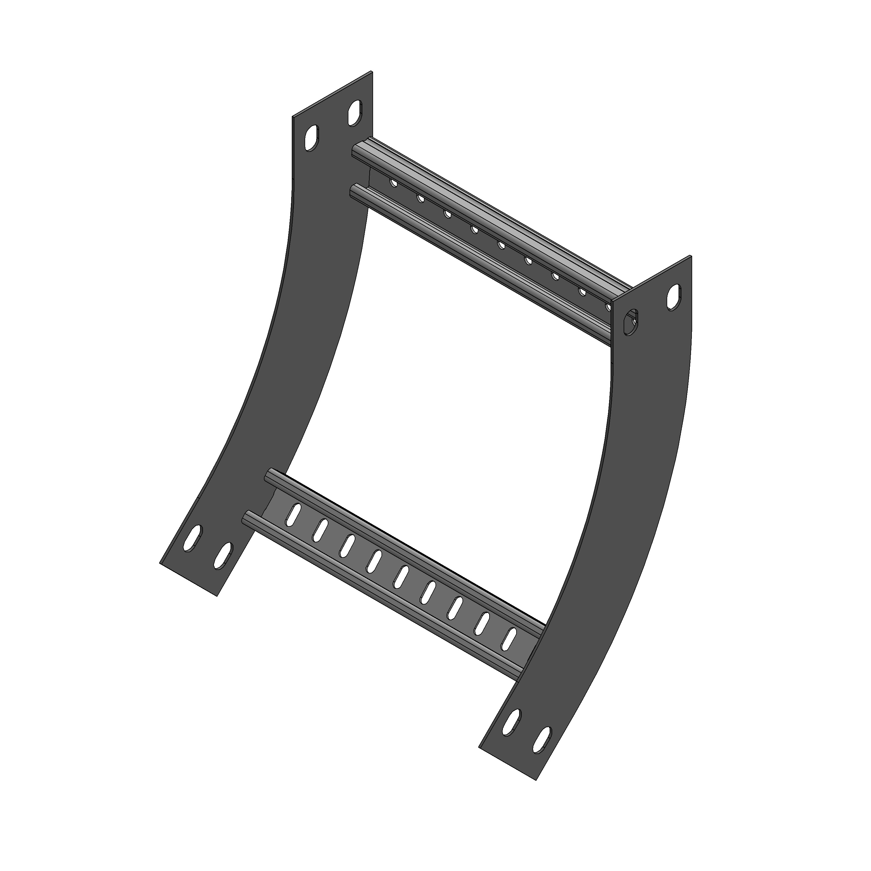 Nema 12A Aluminium Cable Ladder 45 Degree Internal Riser Kit with 300mm ...