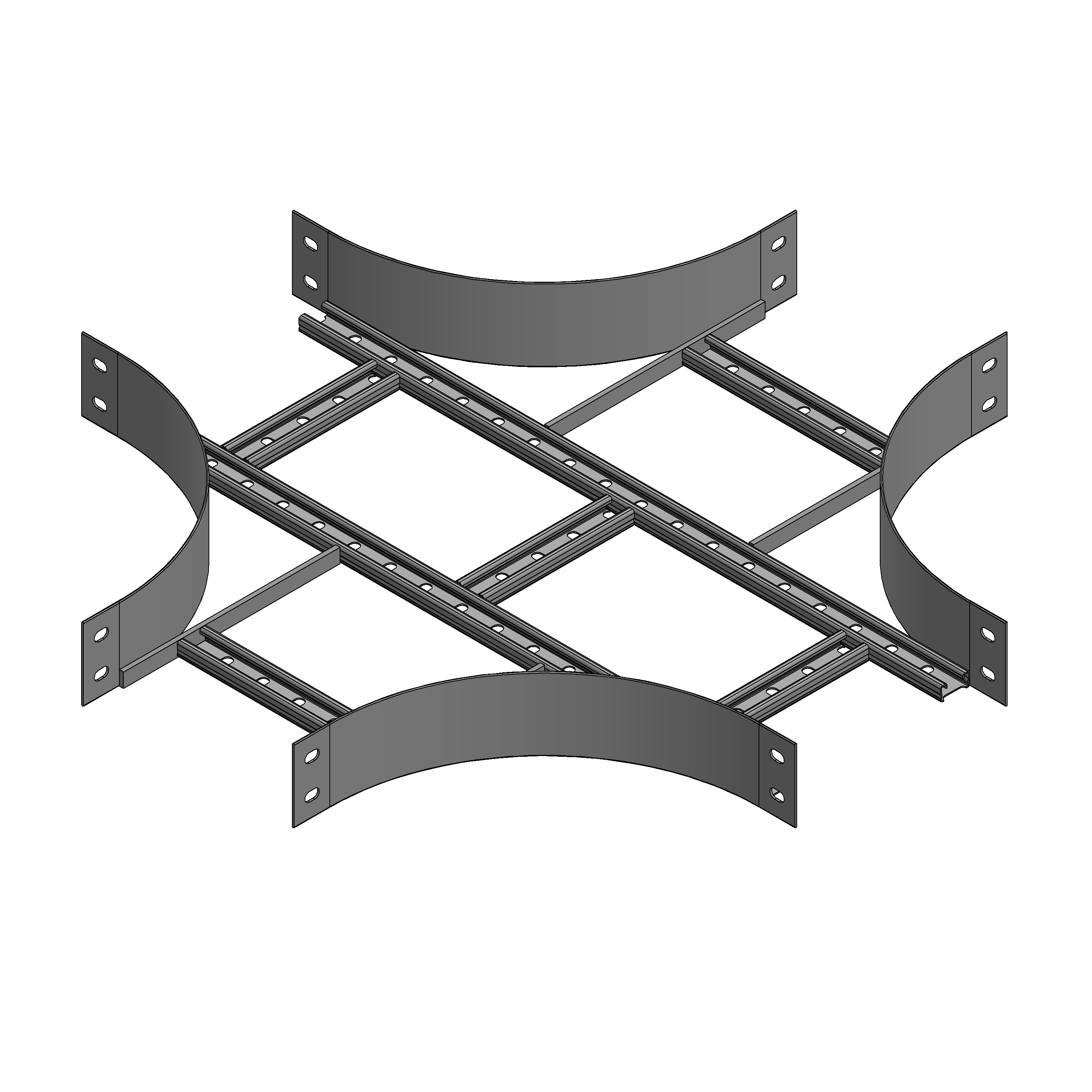 Nema 12B Aluminium Cable Ladder 4 Way Cross Kit 450mm | N12B4W450AL | MSS