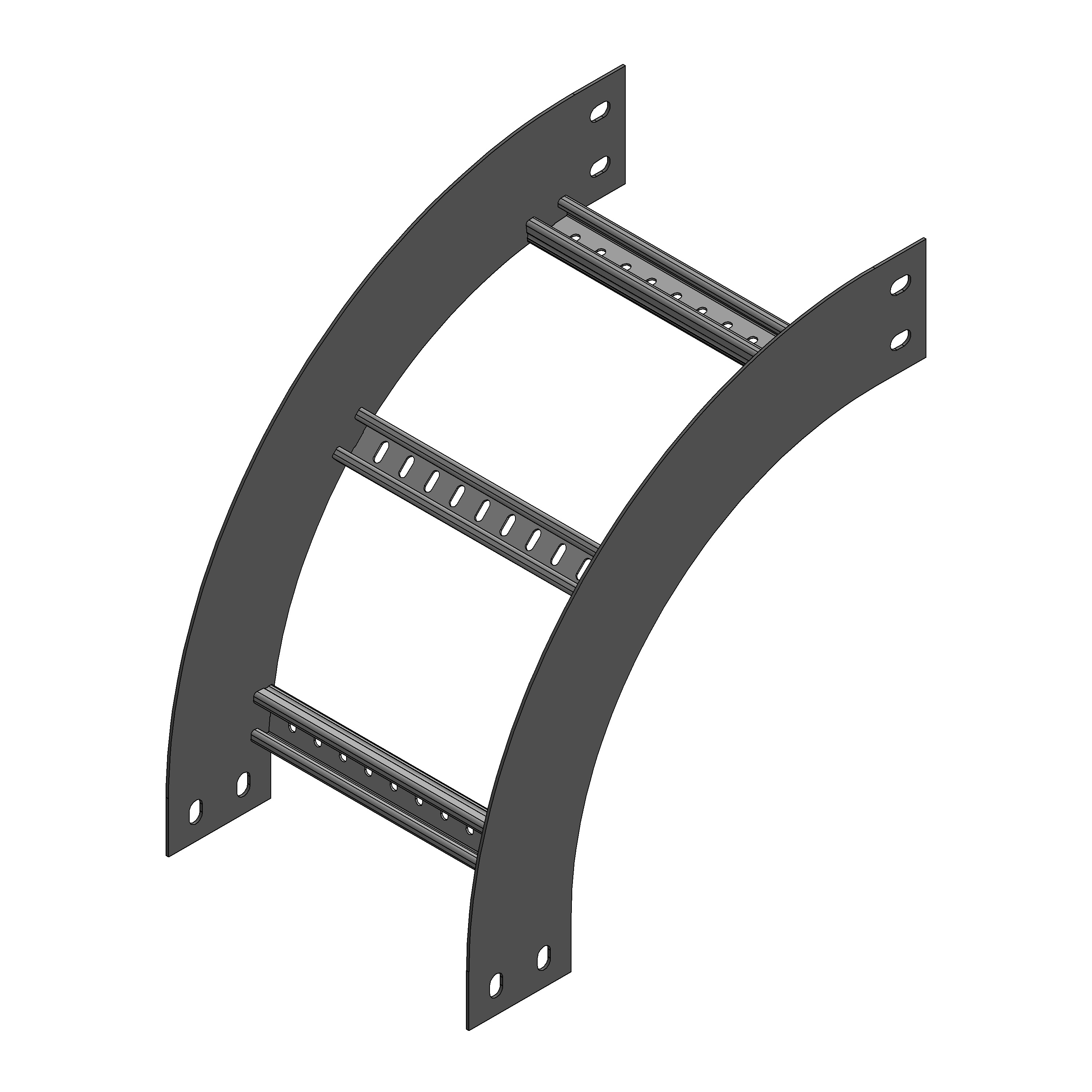 Nema 12B Aluminium Cable Ladder 90 Degree External Riser Kit with 300mm ...
