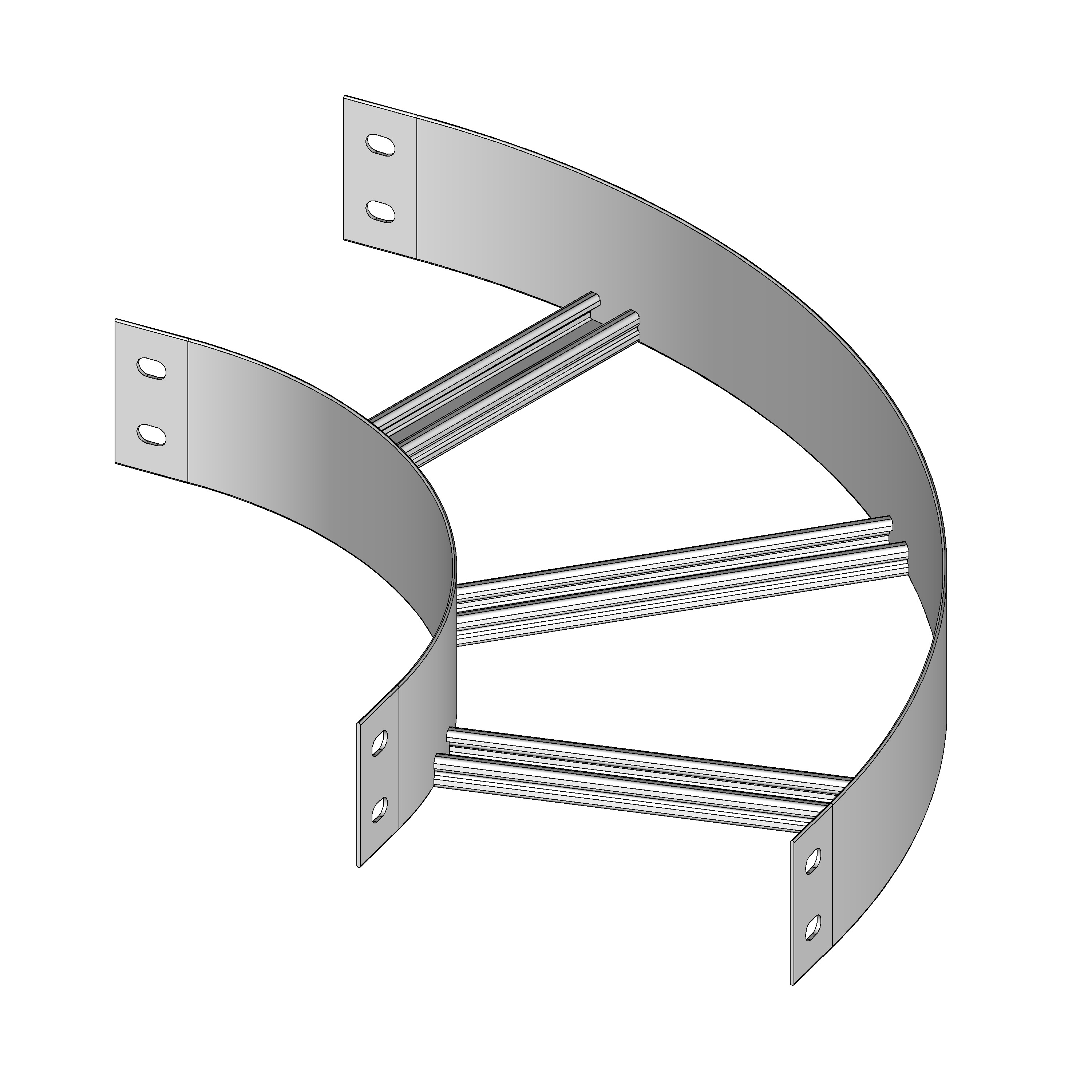 Nema 12B Aluminium Cable Ladder 90 Degree Horizontal Bend Kit 150mm ...