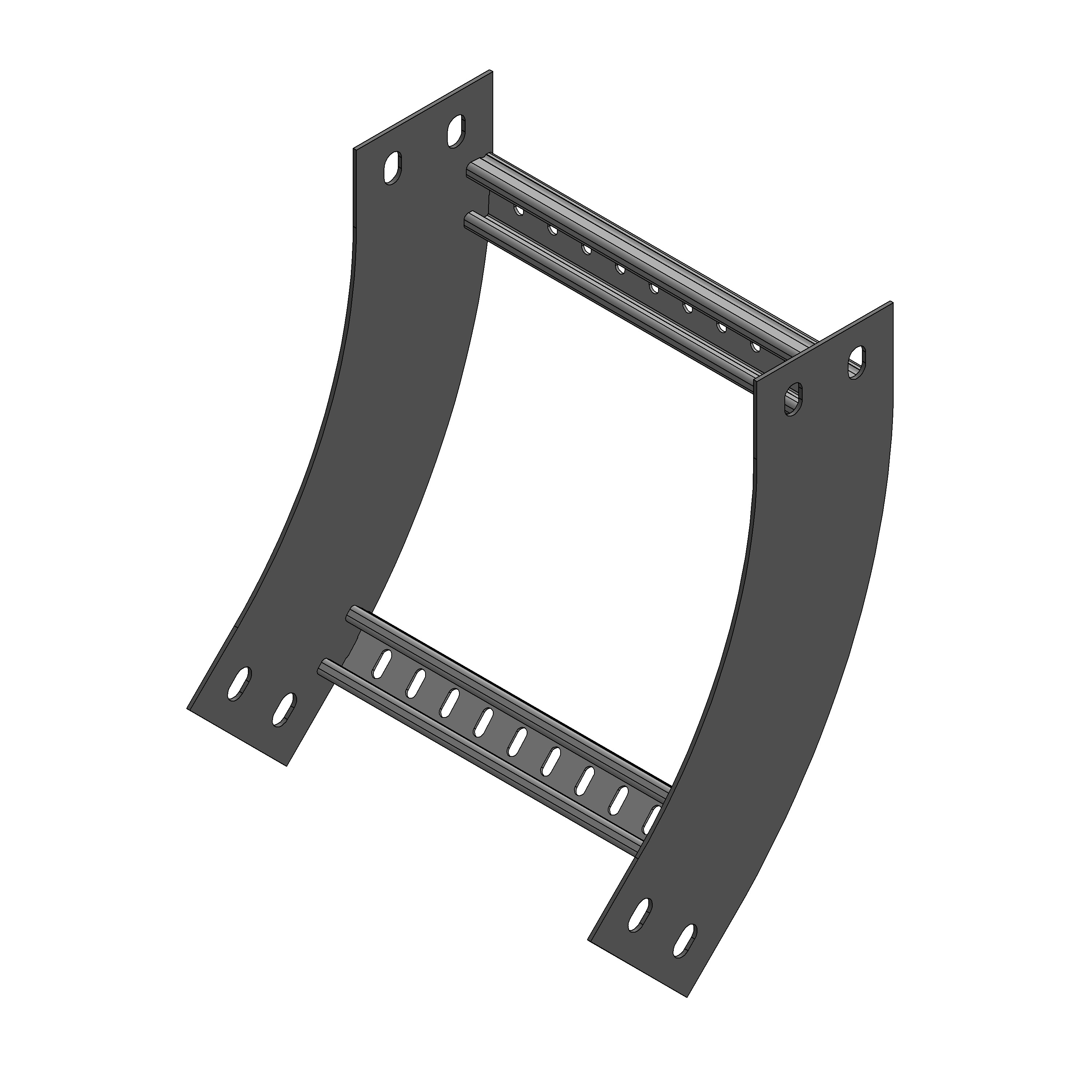 Nema 12B Aluminium Cable Ladder 45 Degree Internal Riser Kit with 300mm ...