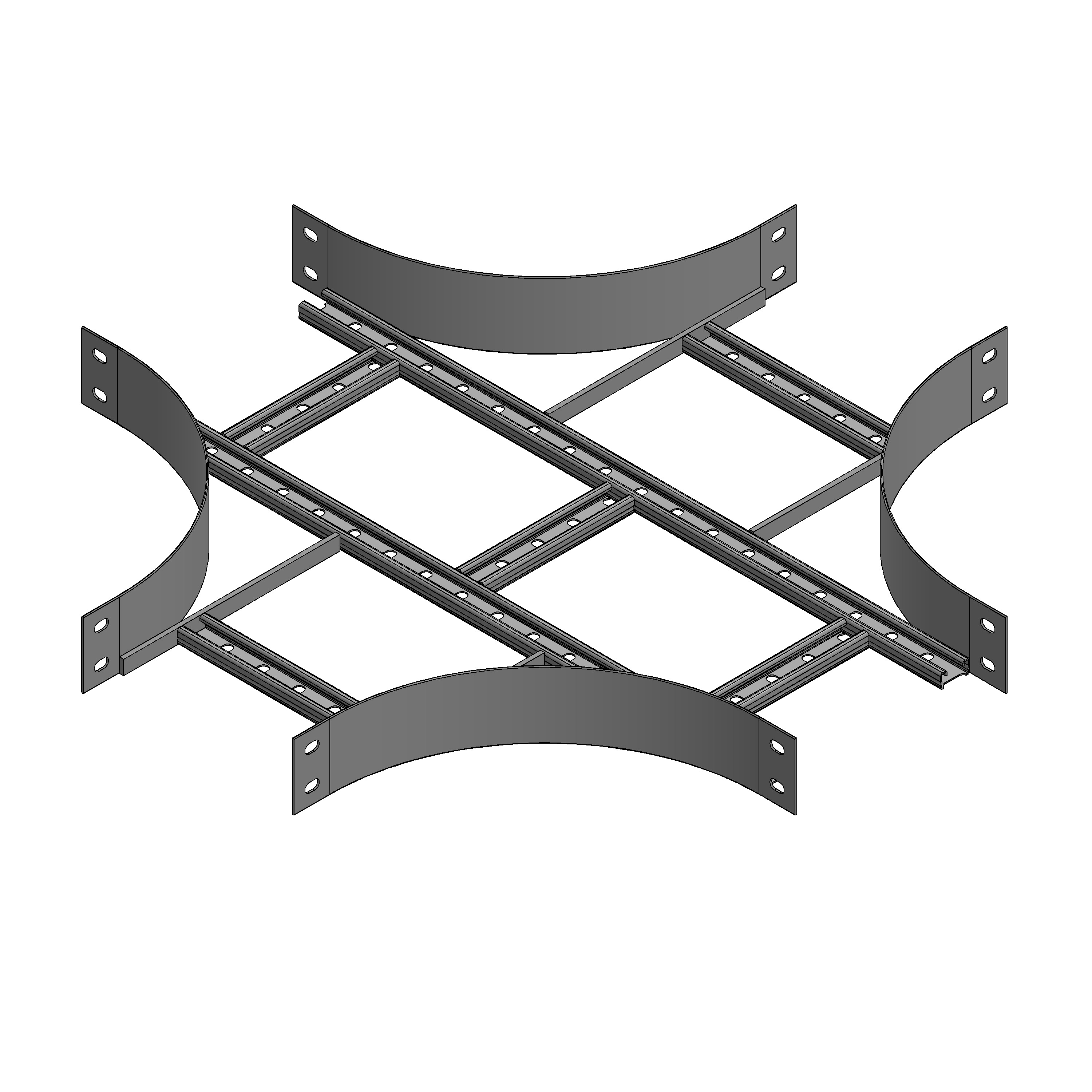 Nema 16A Aluminium Cable Ladder 4 Way Cross Kit 150mm | N16A4W150AL | MSS