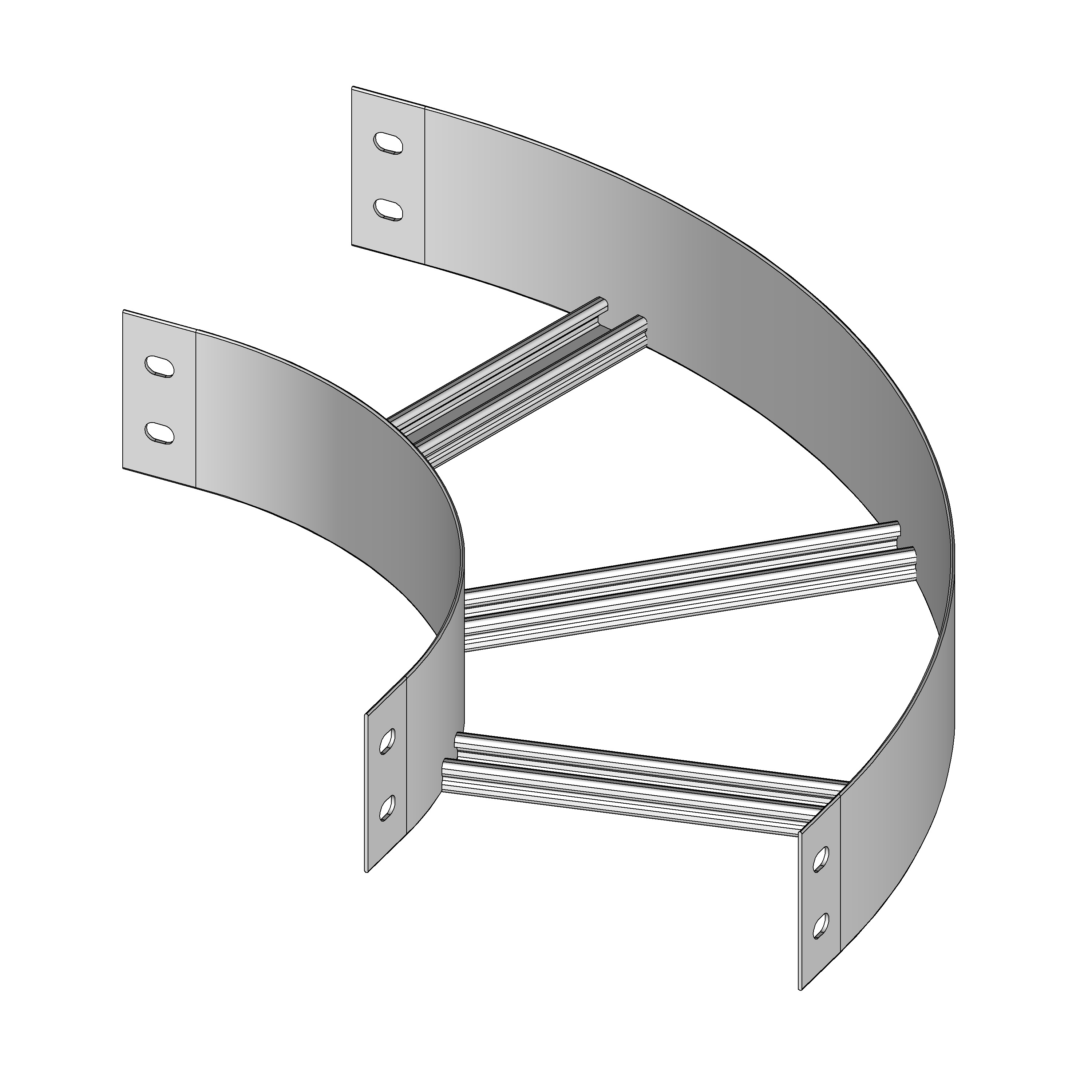 Nema 20A Aluminium Cable Ladder 90 Degree Horizontal Bend Kit 300mm