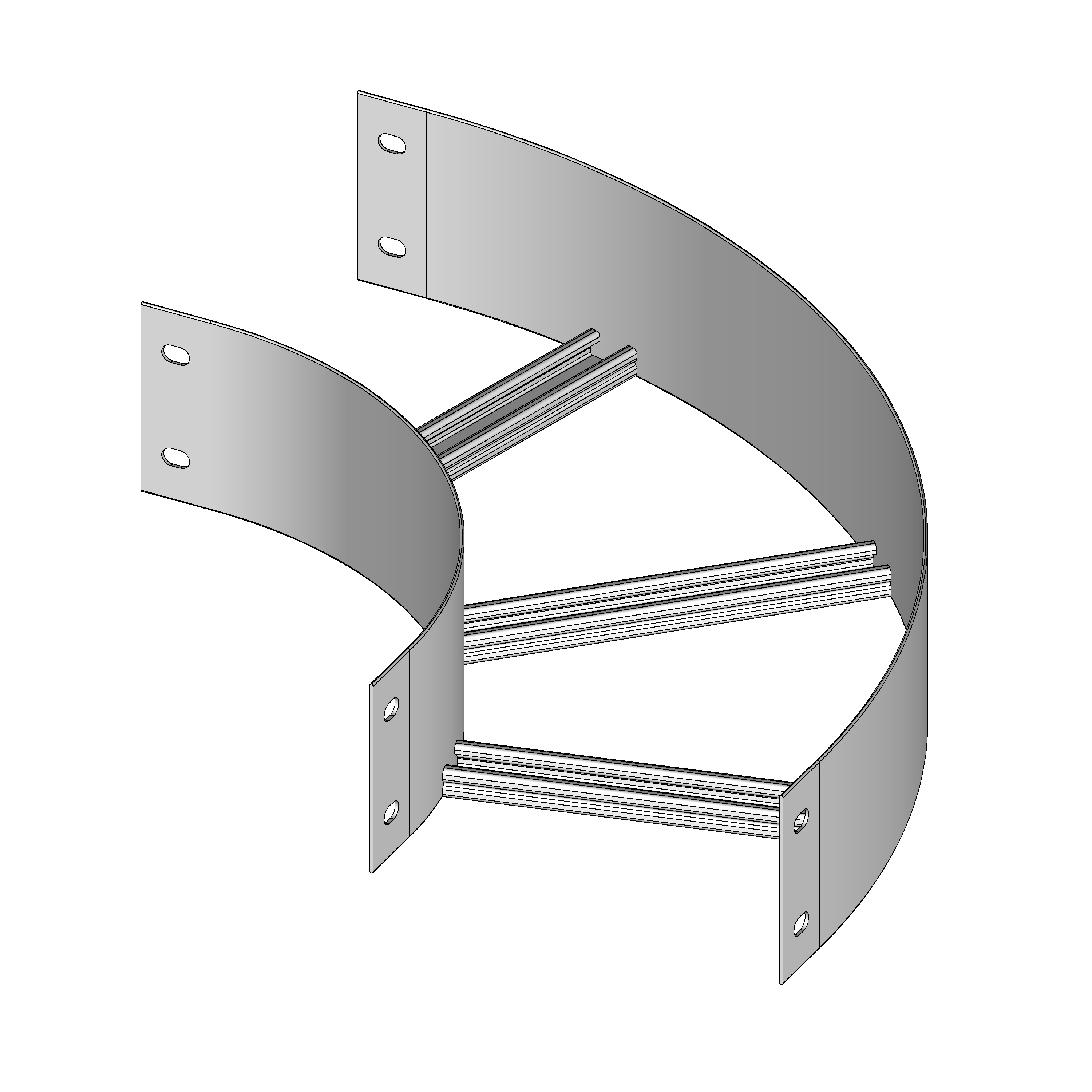 Nema 20C Aluminium Cable Ladder 90 Degree Horizontal Bend Kit 450mm ...