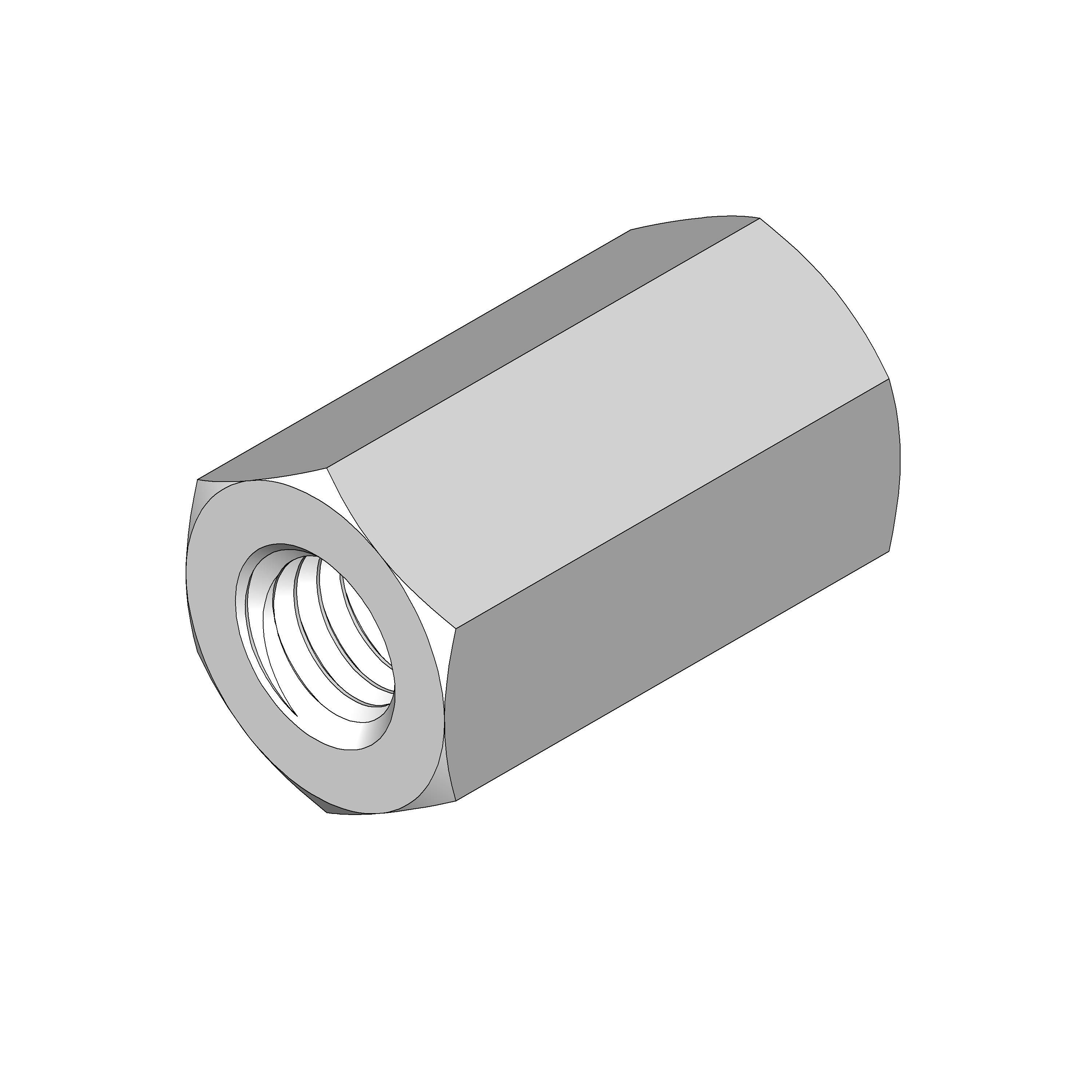 M12 x 40 Zinc Plated Hex Rod Coupler | RODCONM12ZP | MSS