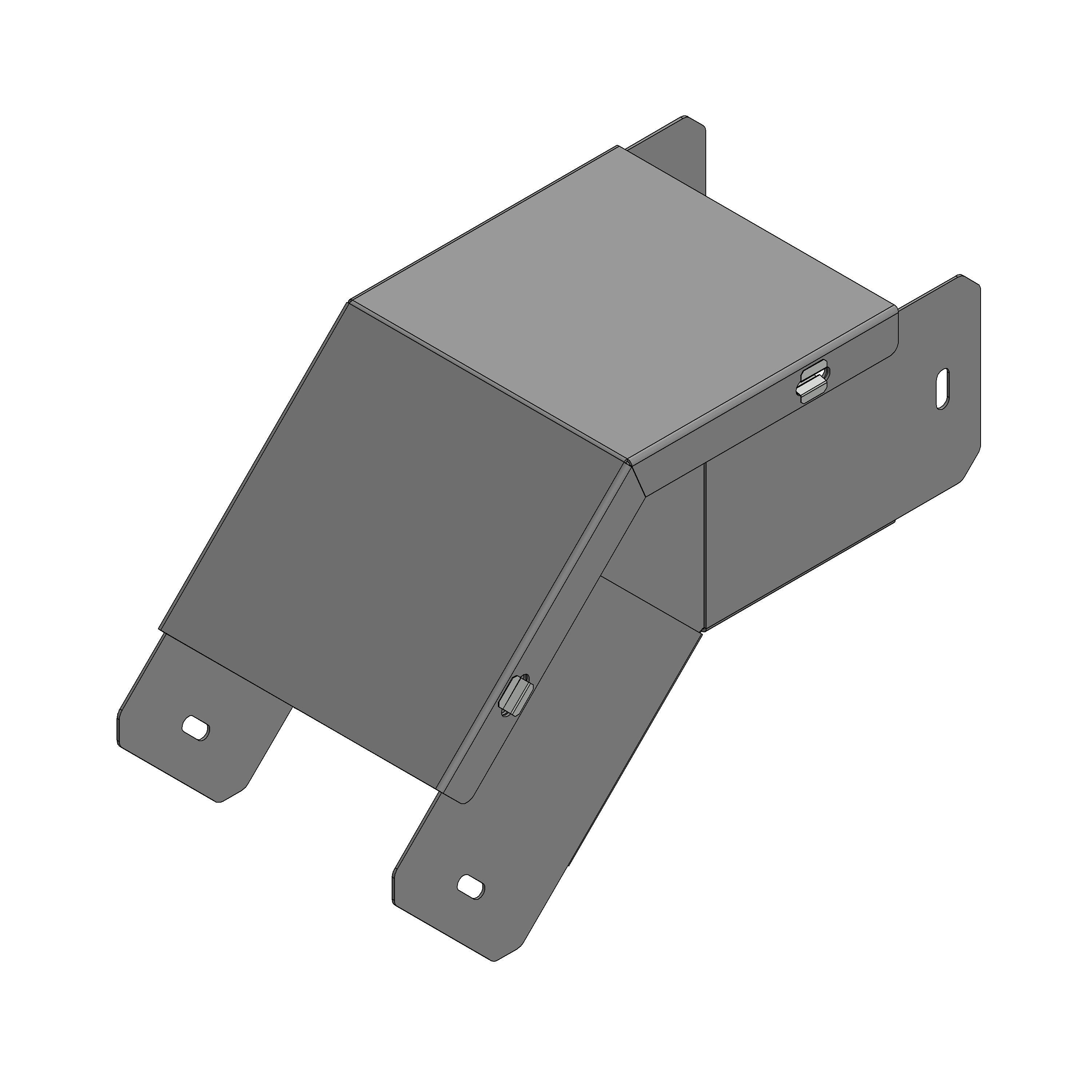 Steel Trunking Pre-Galvanised External Riser 45 Degree with lid outside ...