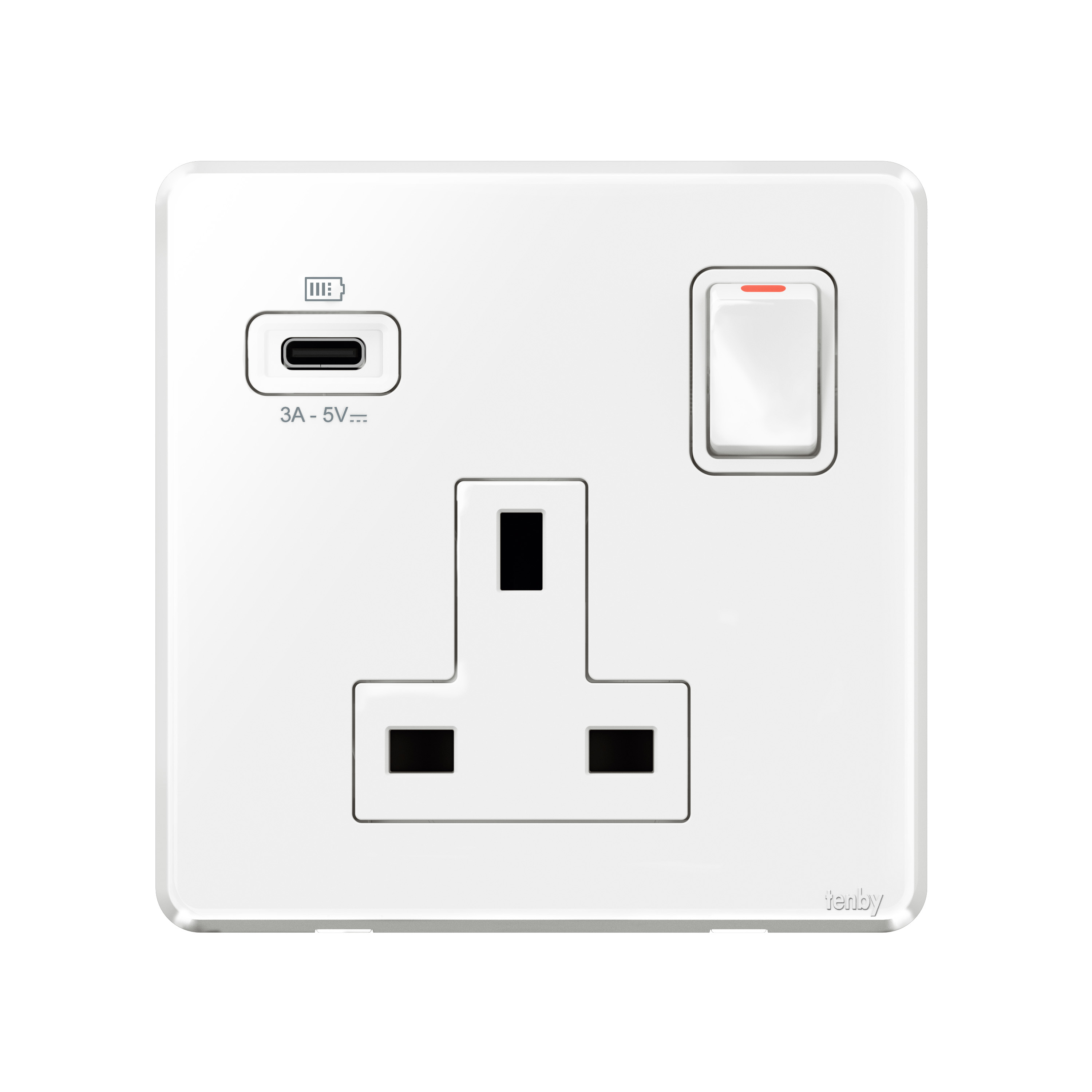 BS13A controlled socket and USB Type C charger - 13A SP switched socket ...