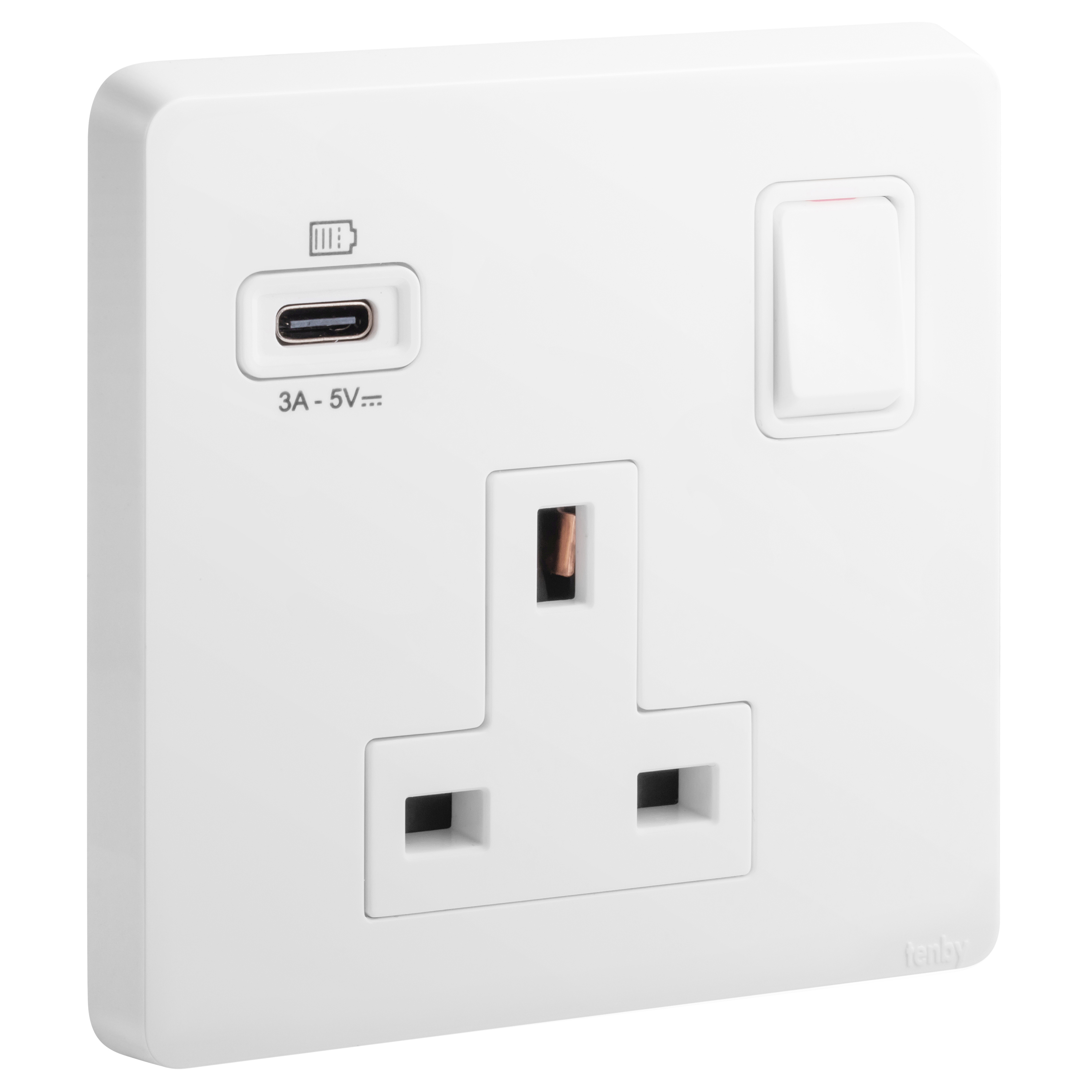 BS13A controlled socket and USB Type C charger - 13A SP switched socket ...
