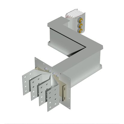 Exit bars element + double horizontal elbow XCP-HP (Al). Type 3 - In= 1600A