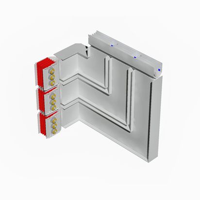 Double horizontal and vertical elbow XCP-HP (Al). Type 2 - In= 5000A