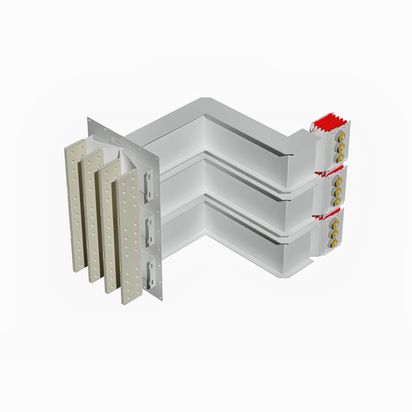 Exit bars element + double horizontal elbow XCP-HP (Al). Type 4 - In= 5000A