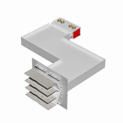 Exit bars element + double vertical elbow XCP-HP (Al). Type 4 - In= 2500A