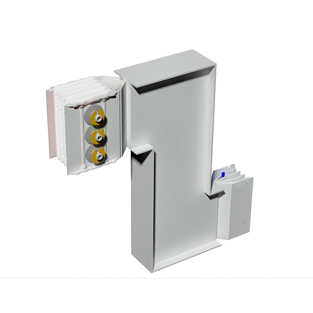 Double vertical elbow XCP-S (Al). Right Type 2 - In= 2000A