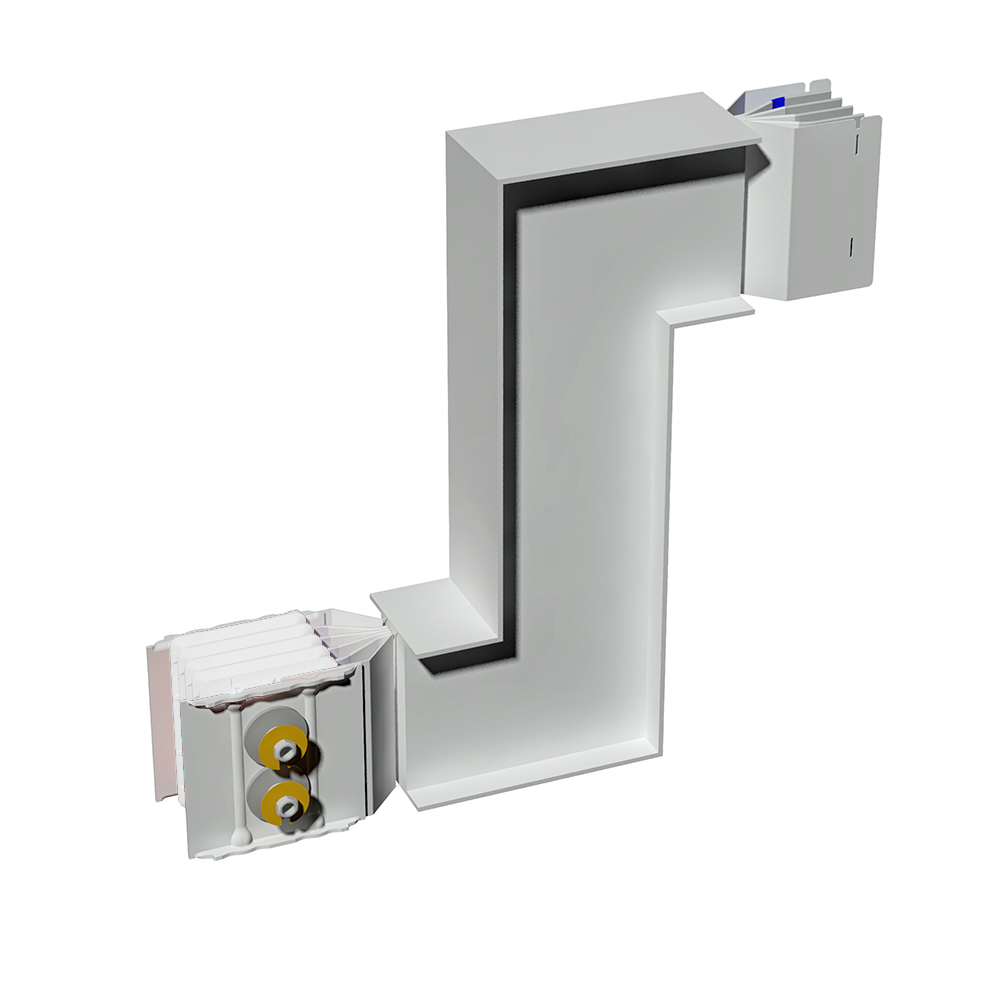 Double vertical elbow XCP-S (Al). Left Type 1 - In= 1250A
