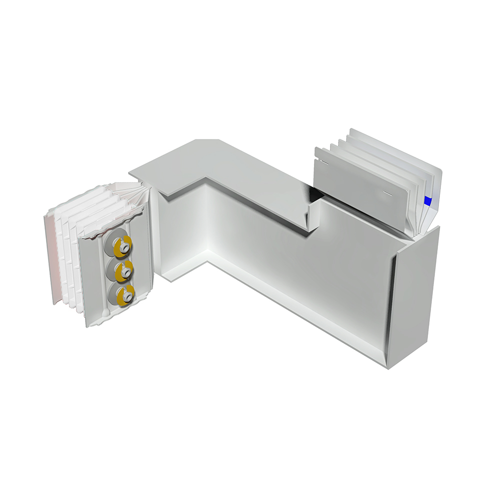 Double horizontal and vertical elbow XCP-S (Al). Type 2 - In= 2000A