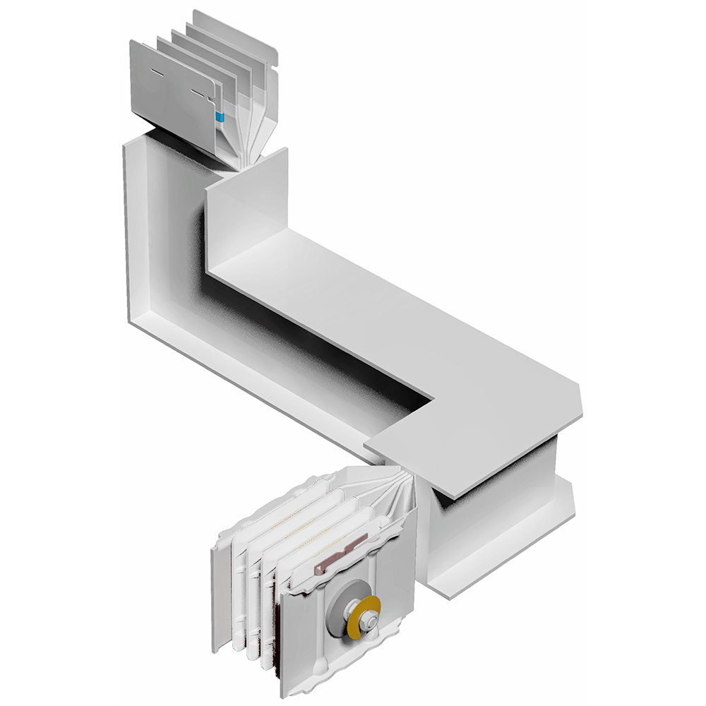 Double horizontal and vertical elbow XCP-S (Al). Type 4 - In= 630A