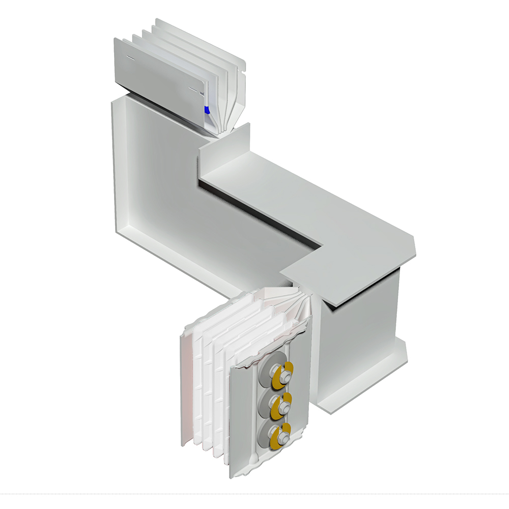 Double horizontal and vertical elbow XCP-S (Al). Type 4 - In= 2000A